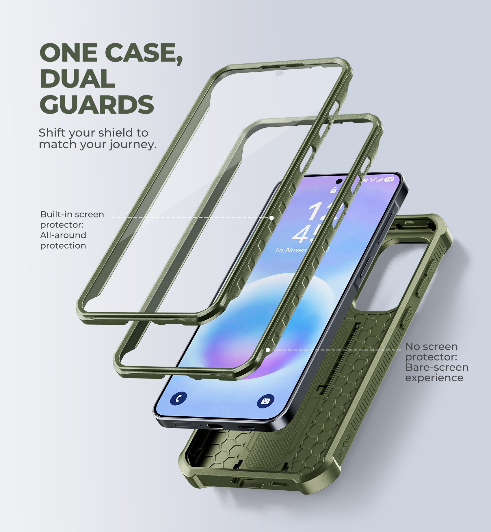 Dexnor Case for Samsung Galaxy A57 5G 2 Front Frame Built-in Magnetic Slide Camera Cover Kickstand Heavy Duty Protection Shockproof Phone Cover with Screen Protector 6.7 inch