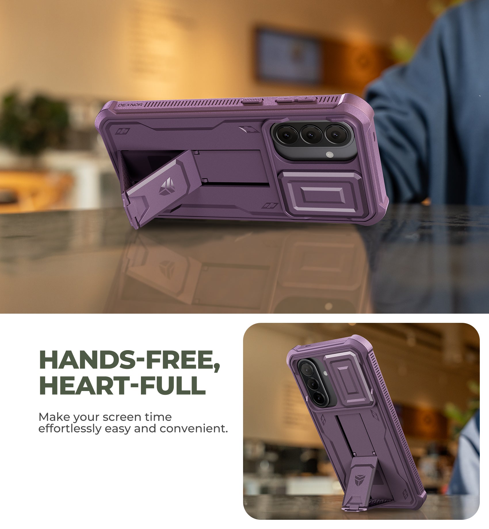 Dexnor Case for Samsung Galaxy A57 5G 2 Front Frame Built-in Magnetic Slide Camera Cover Kickstand Heavy Duty Protection Shockproof Phone Cover with Screen Protector 6.7 inch