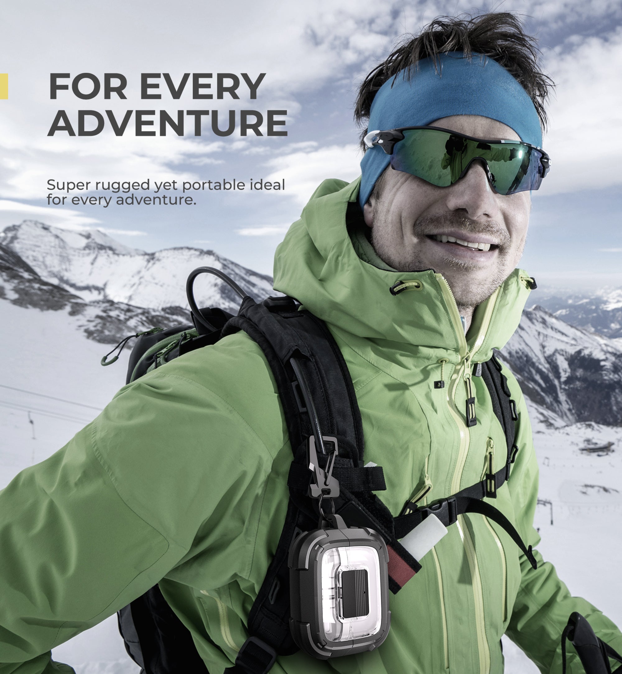 Dexnor Case for Samsung Galaxy Buds3 Pro with Secure Lock Shockproof Clear Protective Cover with Carabiner Keyring