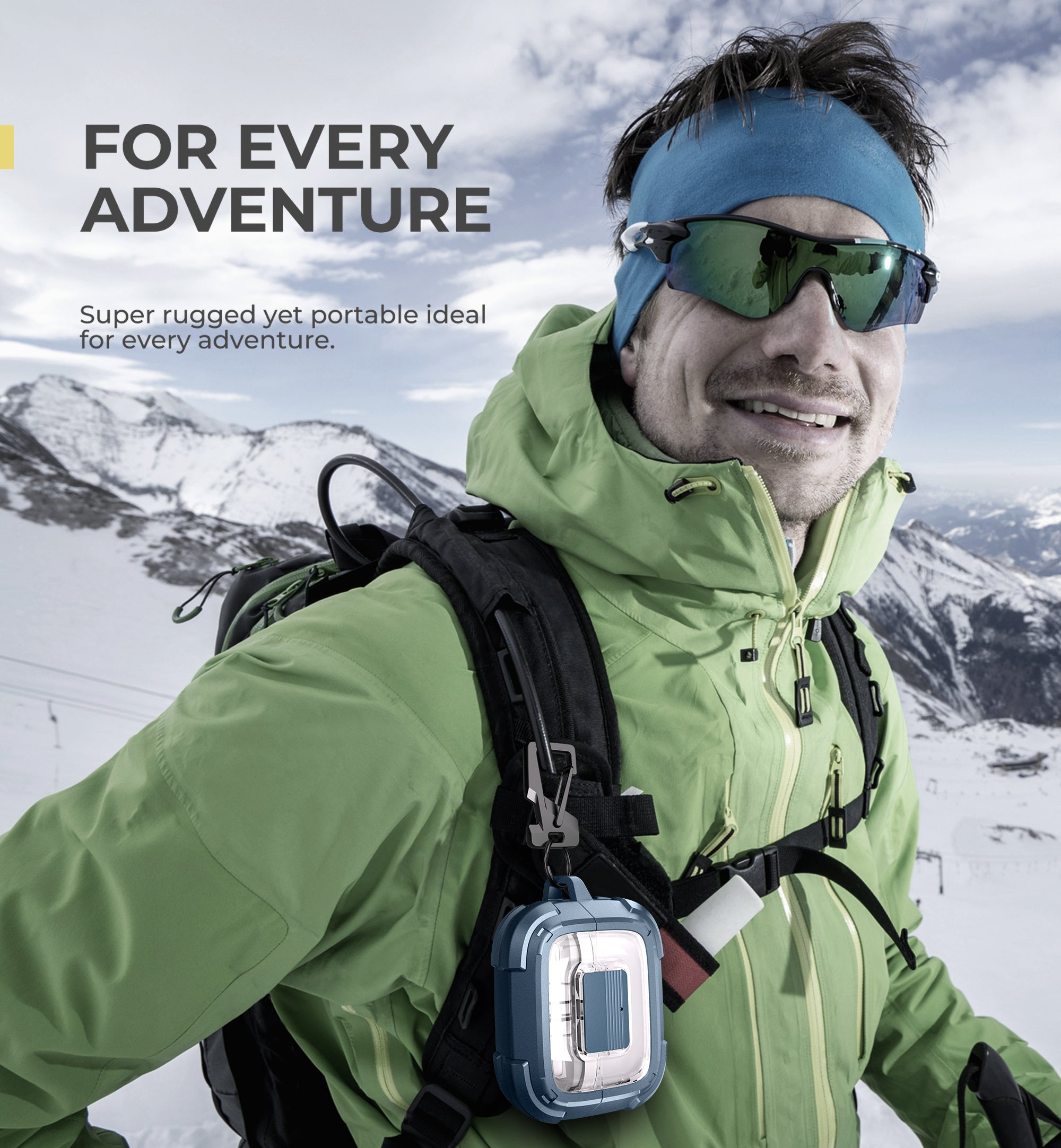 Dexnor Case for Samsung Galaxy Buds3 Pro with Secure Lock Shockproof Clear Protective Cover with Carabiner Keyring