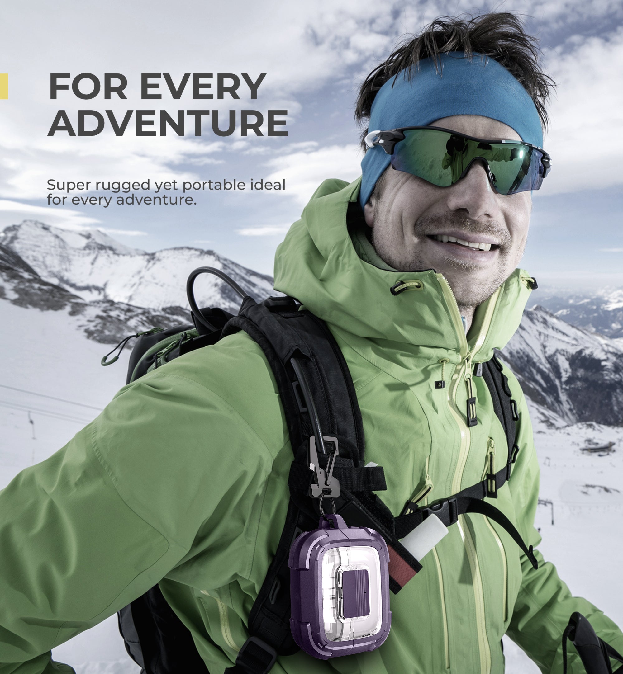 Dexnor Case for Samsung Galaxy Buds3 Pro with Secure Lock Shockproof Clear Protective Cover with Carabiner Keyring