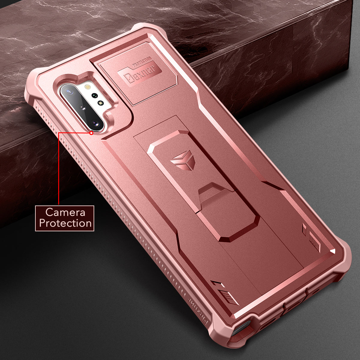 Dexnor Case for Samsung Galaxy Note 10 Plus Built in Screen Protector and Kickstand Heavy Duty Military Grade Protection Shockproof Protective Cover