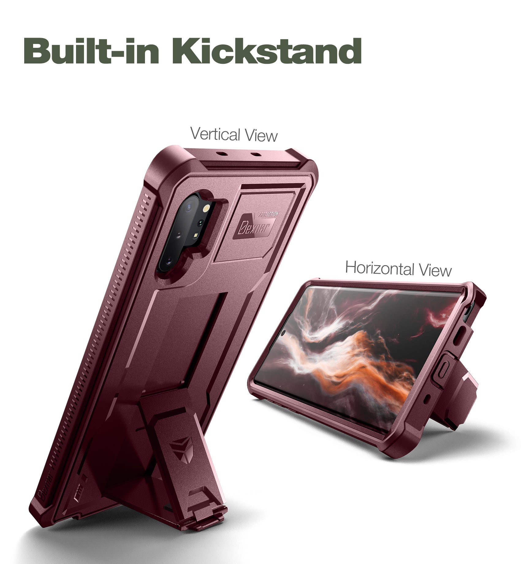 Dexnor Case for Samsung Galaxy Note 10 Plus Built in Screen Protector and Kickstand Heavy Duty Military Grade Protection Shockproof Protective Cover Dexnor Case for Samsung Galaxy Note 10 Plus Built in Screen Protector and Kickstand Heavy Duty Military Grade Protection Shockproof Protective Cover