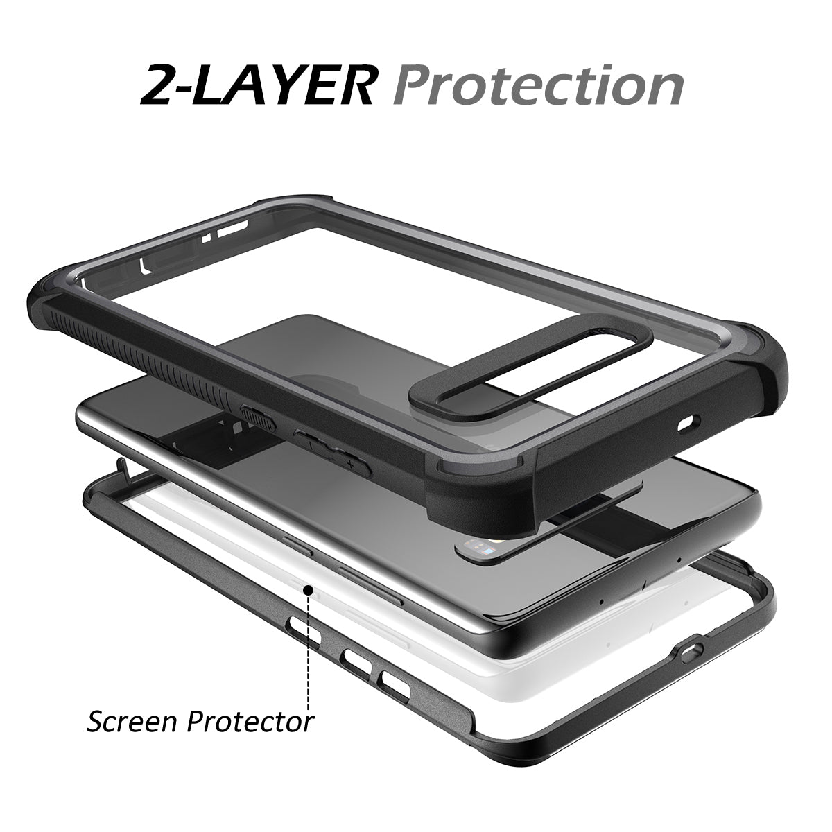 Dexnor Case for Samsung Galaxy S10 6.1 Inch Heavy Duty Protection Hard Back Defender Protector Protective Shockproof Bumper Cover