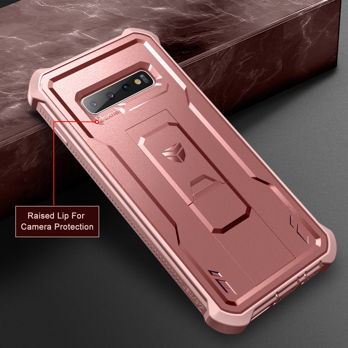 Dexnor Case for Samsung Galaxy S10 Plus With Single Screen Protector Full Body Bumper Kickstand Heavy-duty Shockproof Rugged  Cover