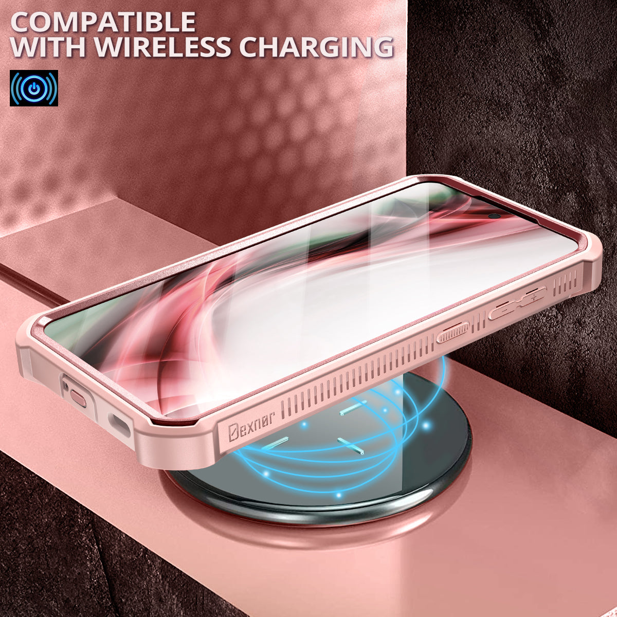 Dexnor Case for Samsung Galaxy S21 FE With Single Screen Protector Full Body Bumper Kickstand Heavy-duty Shockproof Rugged Cover.
