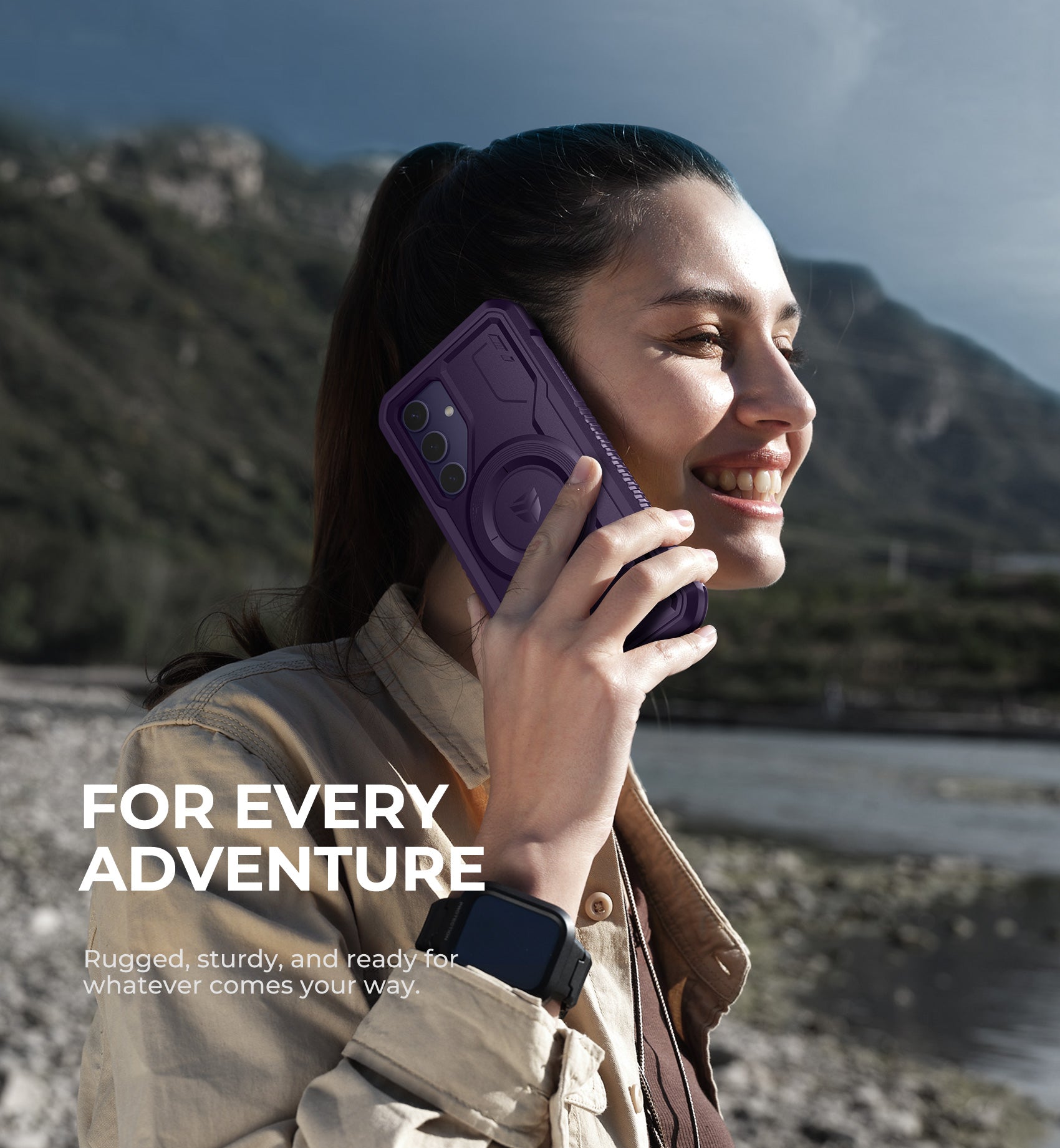 Dexnor Case for Samsung Galaxy S24 with Kickstand 2 Front Frames Built-in Screen Protector Compatible with Magsafe Rugged Shockproof Full-body Protective Cover