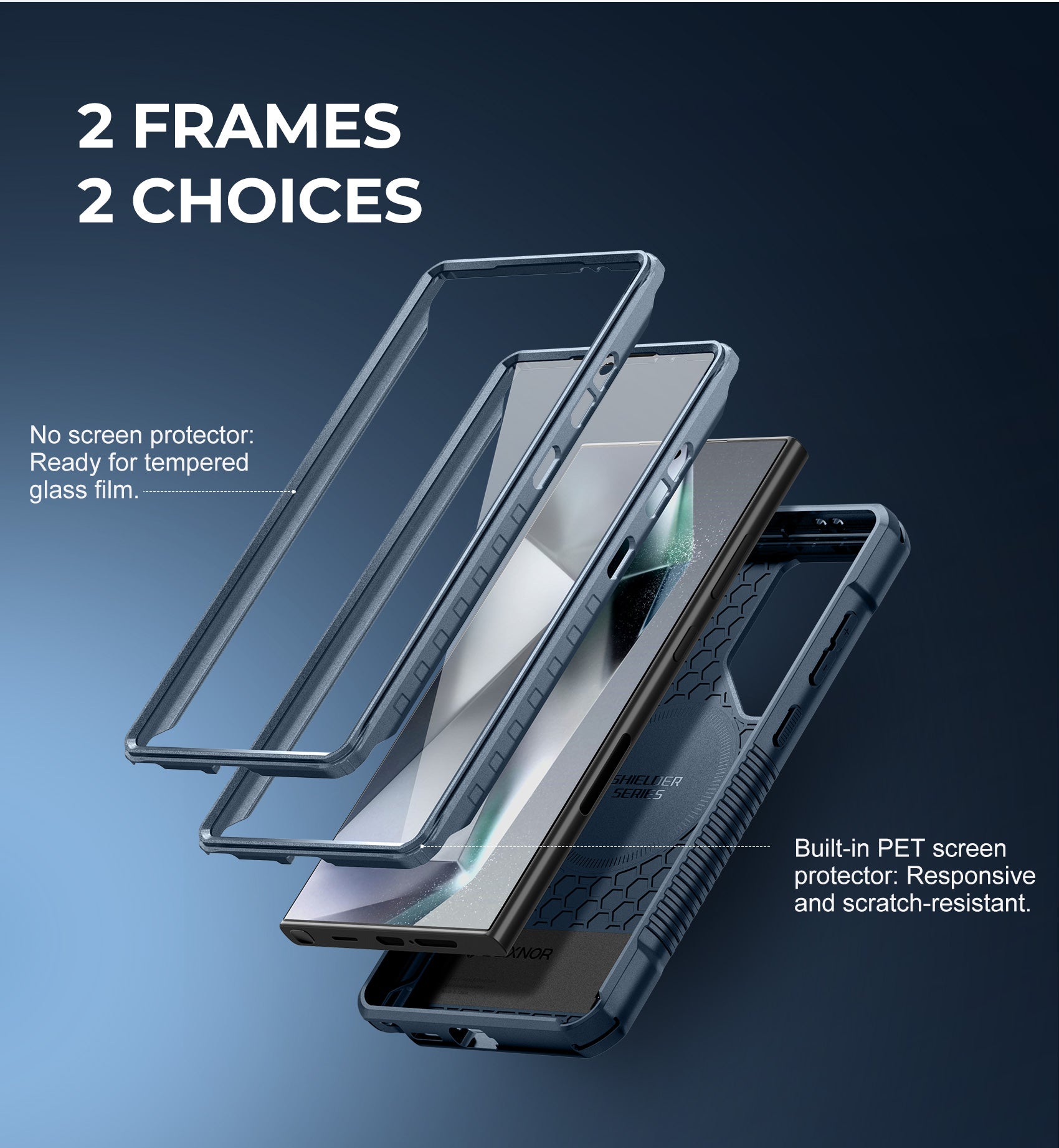 Dexnor Magnetic Case for Samsung Galaxy S24 Ultra Compatible with Magsafe 2 Front Frames Built-in Screen Protector Bumper Rugged Shockproof Full-Body Protective Cover with Kickstand