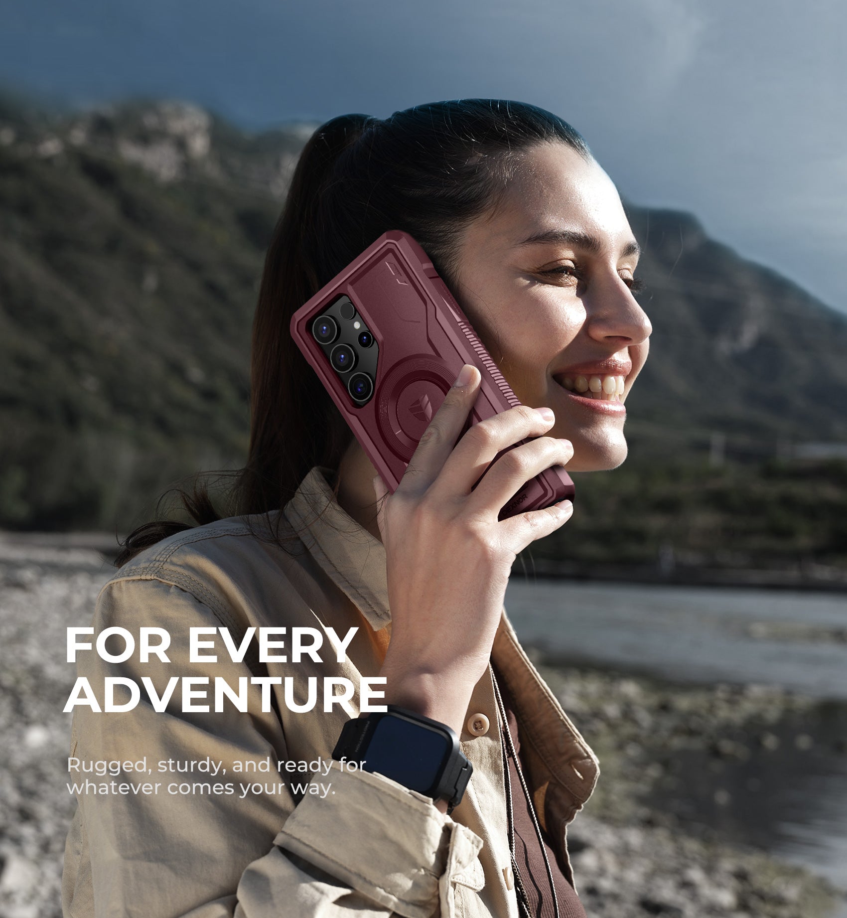 Dexnor Magnetic Case for Samsung Galaxy S24 Ultra Compatible with Magsafe 2 Front Frames Built-in Screen Protector Bumper Rugged Shockproof Full-Body Protective Cover with Kickstand