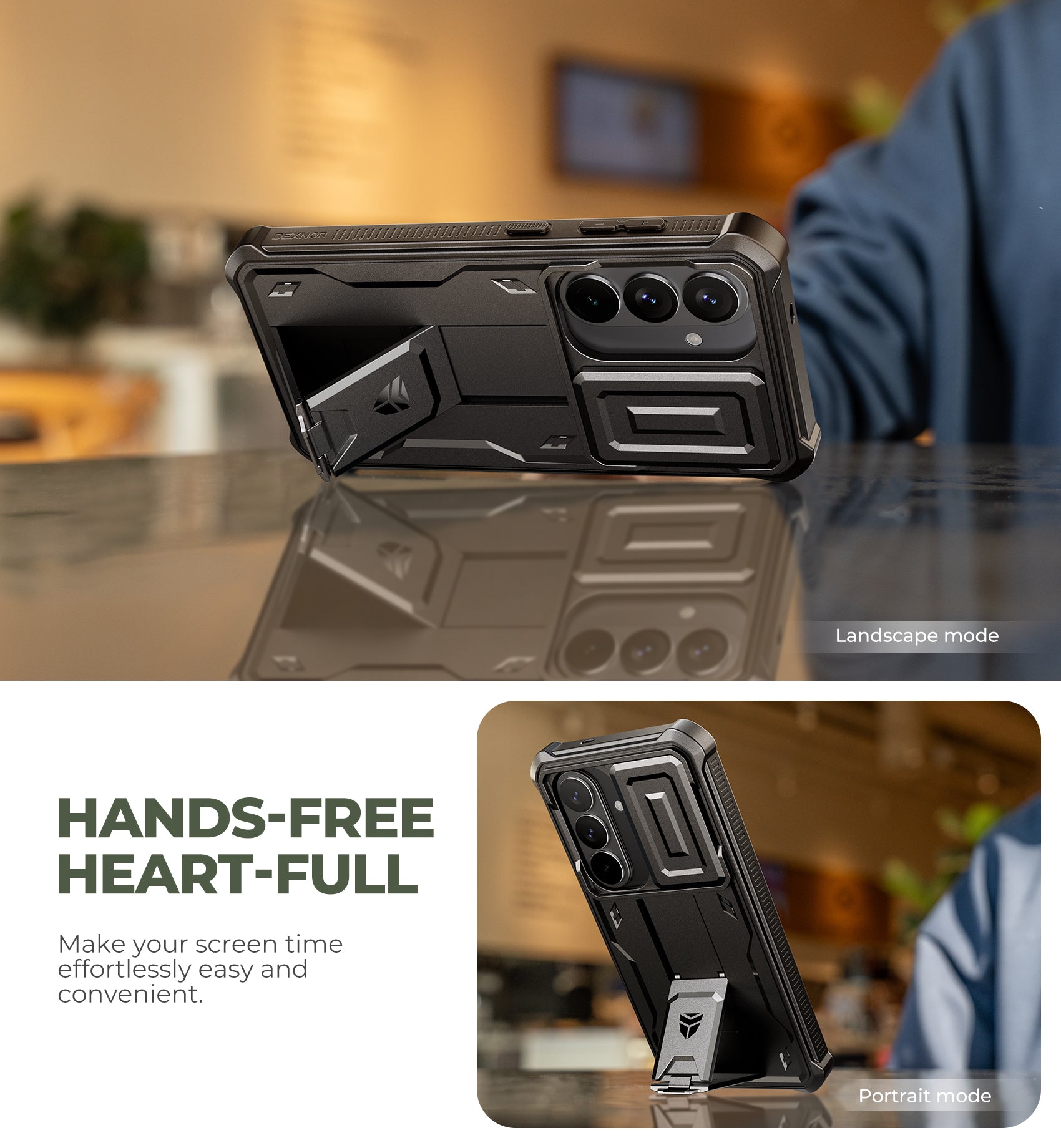 Dexnor Case for Samsung Galaxy S26 with Upgraded Slide Camera Cover 2 Front Frames Built-in Screen Protector Kickstand Heavy-Duty Rugged Case Full-Body Protective Cover 2026