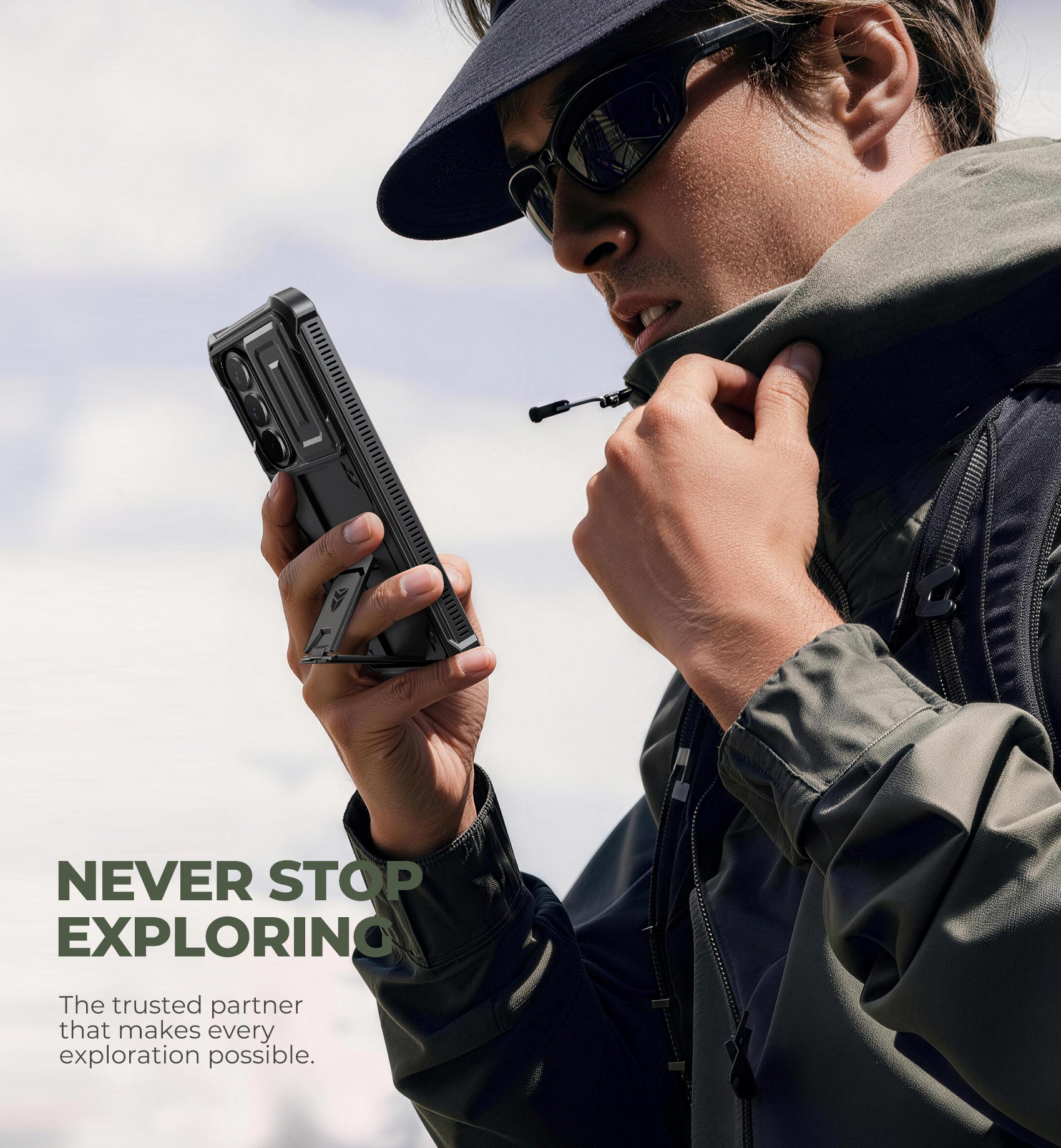 Dexnor Case for Samsung Galaxy S26 with Upgraded Slide Camera Cover 2 Front Frames Built-in Screen Protector Kickstand Heavy-Duty Rugged Case Full-Body Protective Cover 2026