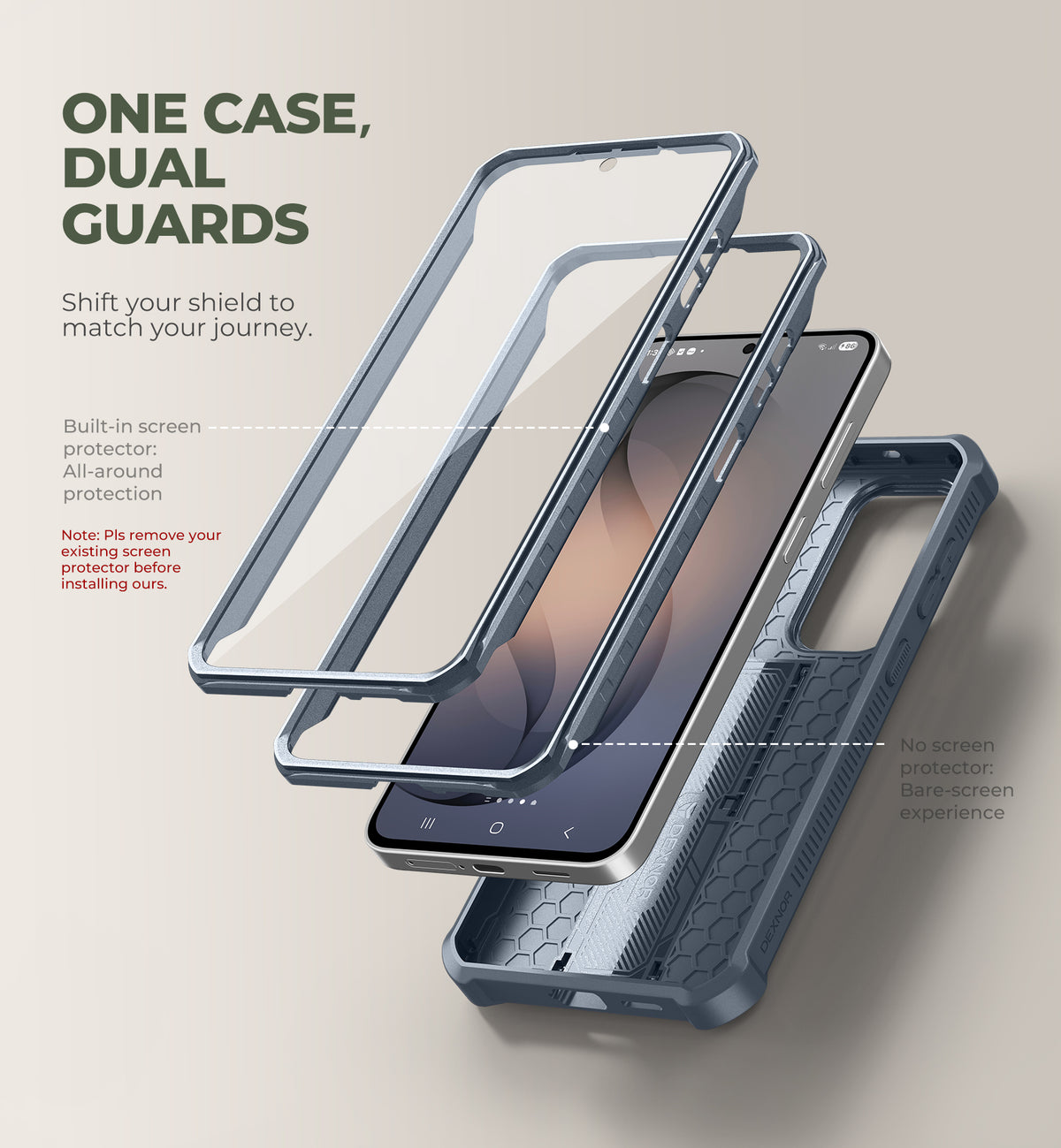 Dexnor Case for Samsung Galaxy S26 FE with Camera Cover Adjustable Kickstand Screen Protector Compatible with MagSafe Rugged Full-body Shockproof Bumper Magnetic Protective Cover