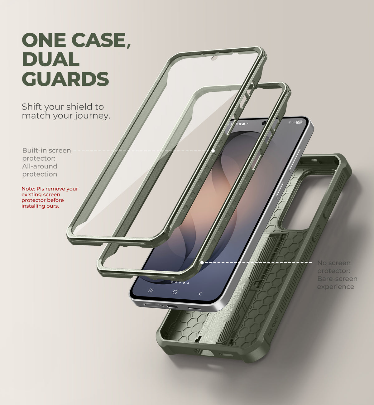 Dexnor Case for Samsung Galaxy S26 FE with Camera Cover Adjustable Kickstand Screen Protector Compatible with MagSafe Rugged Full-body Shockproof Bumper Magnetic Protective Cover