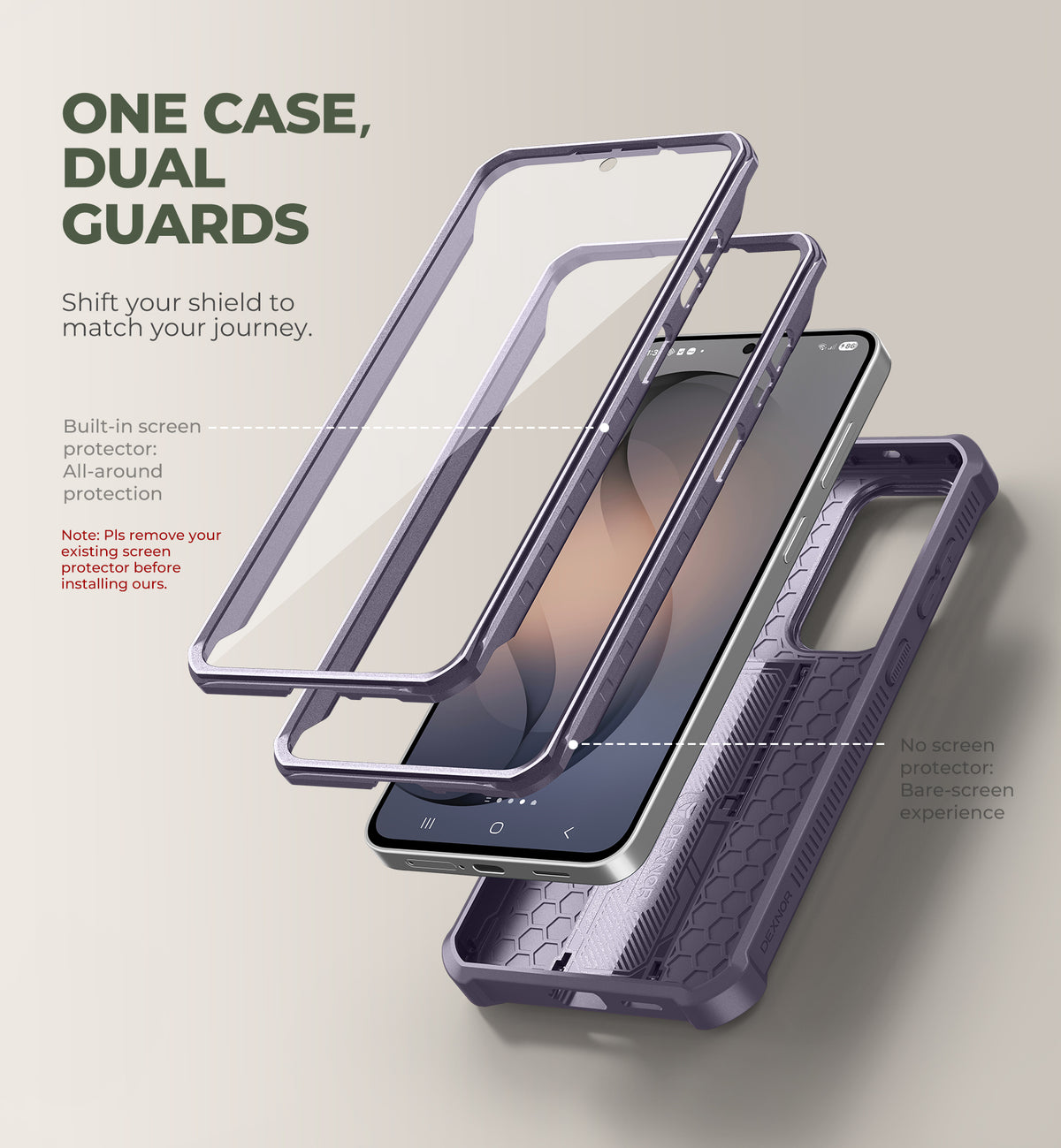 Dexnor Case for Samsung Galaxy S26 FE with Camera Cover Adjustable Kickstand Screen Protector Compatible with MagSafe Rugged Full-body Shockproof Bumper Magnetic Protective Cover
