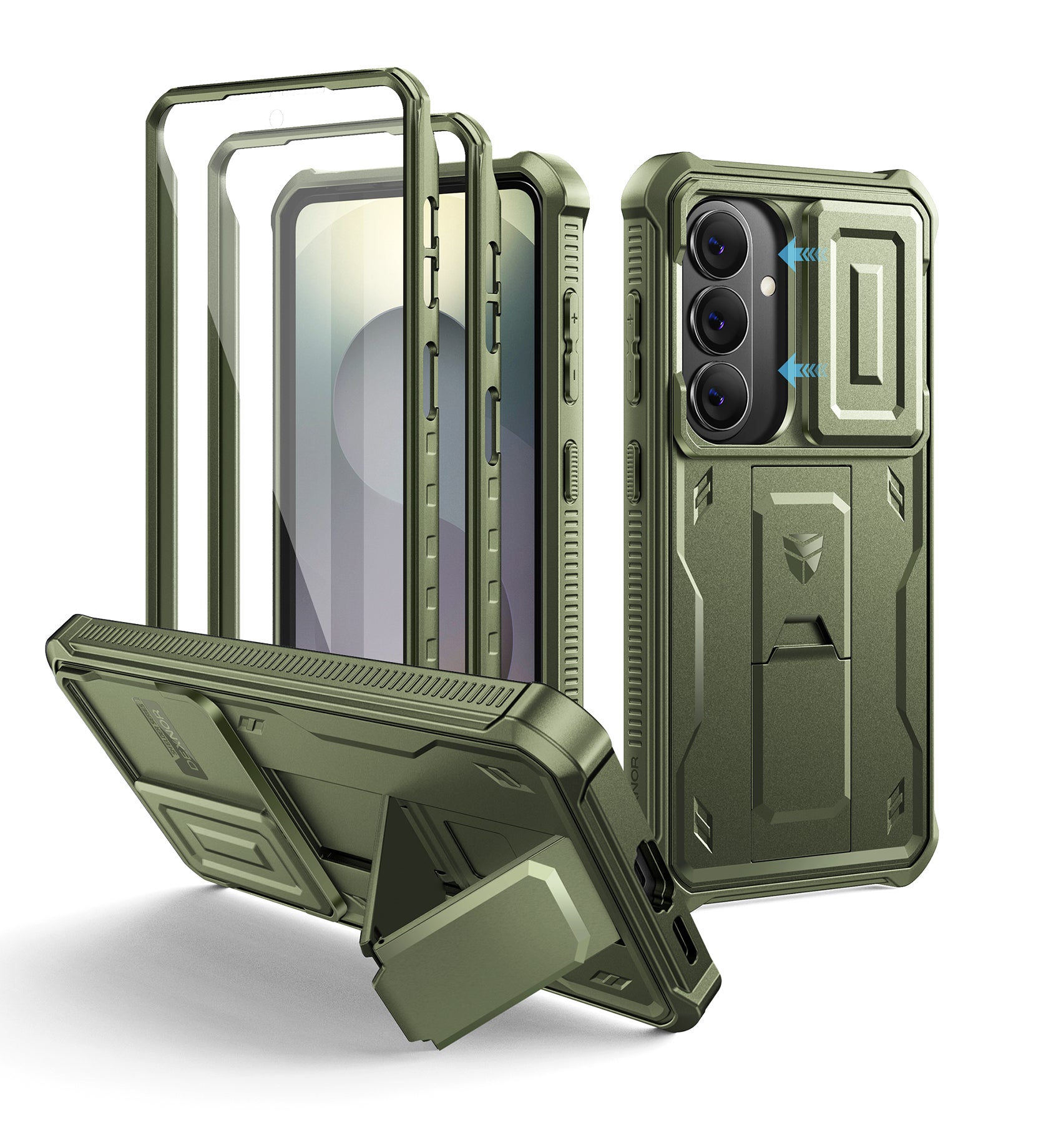 Dexnor Case for Samsung Galaxy S26 with Upgraded Slide Camera Cover 2 Front Frames Built-in Screen Protector Kickstand Heavy-Duty Rugged Case Full-Body Protective Cover 2026