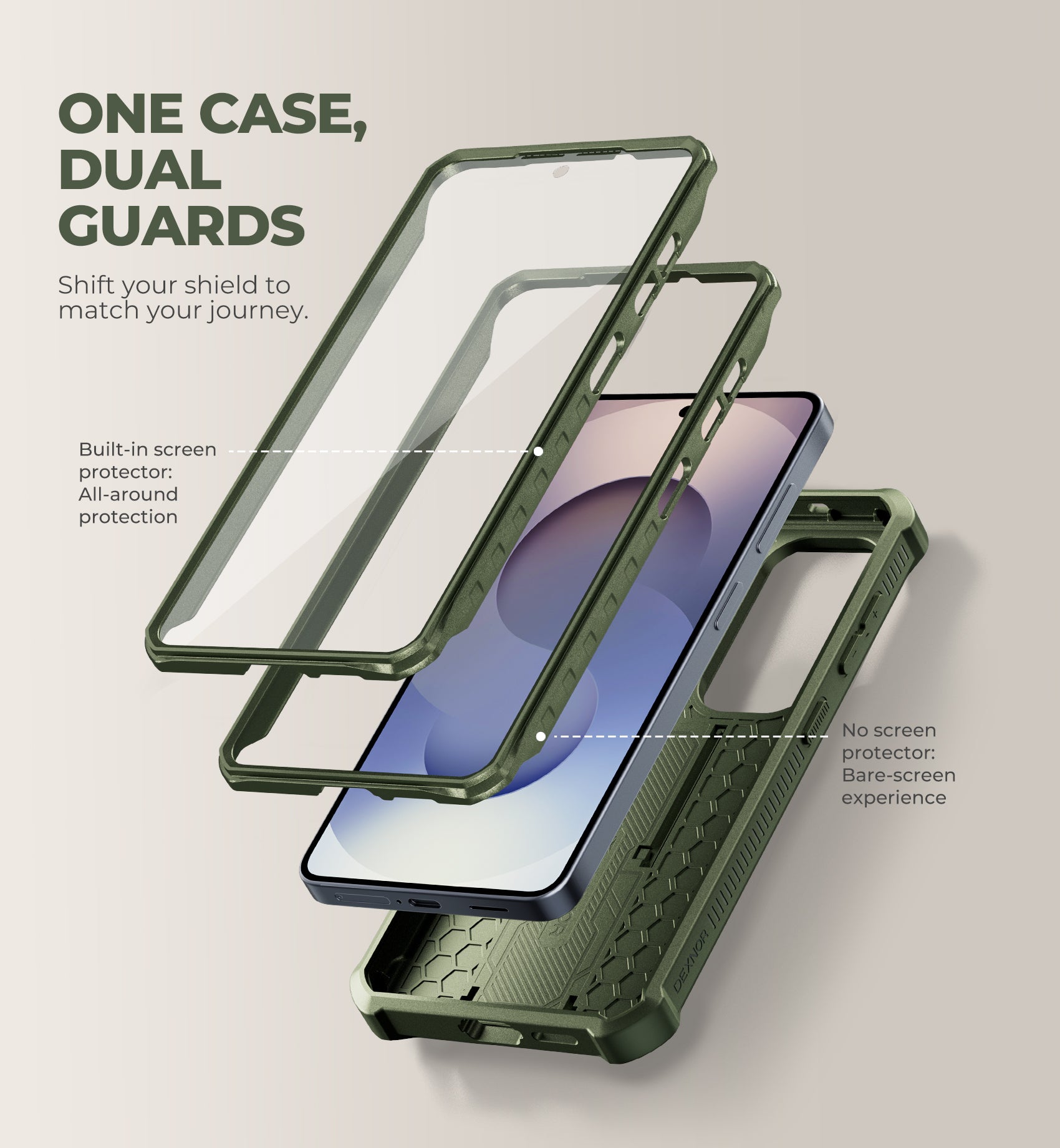 Dexnor Case for Samsung Galaxy S26 with Upgraded Slide Camera Cover 2 Front Frames Built-in Screen Protector Kickstand Heavy-Duty Rugged Case Full-Body Protective Cover 2026