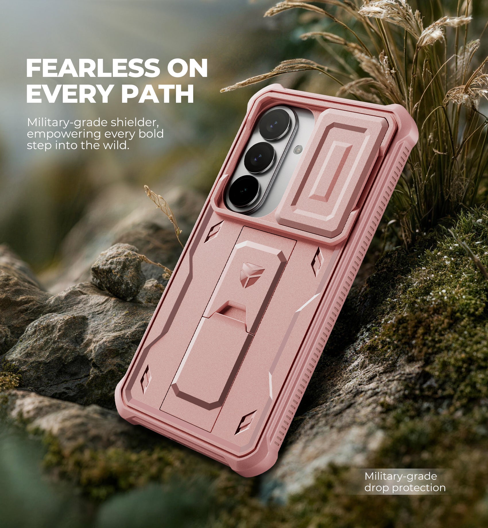 Dexnor Case for Samsung Galaxy S26 with Upgraded Slide Camera Cover 2 Front Frames Built-in Screen Protector Kickstand Heavy-Duty Rugged Case Full-Body Protective Cover 2026