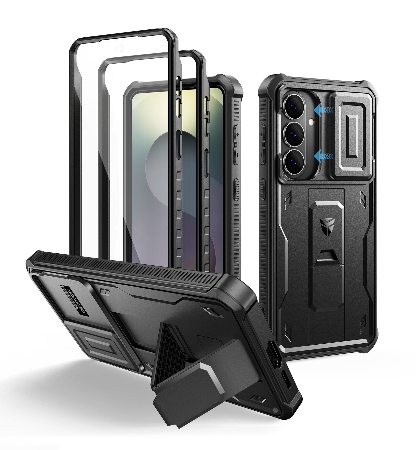 Dexnor Case for Samsung Galaxy S26 Plus with Upgraded Slide Camera Cover 2 Front Frames Built-in Screen Protector Kickstand 2026