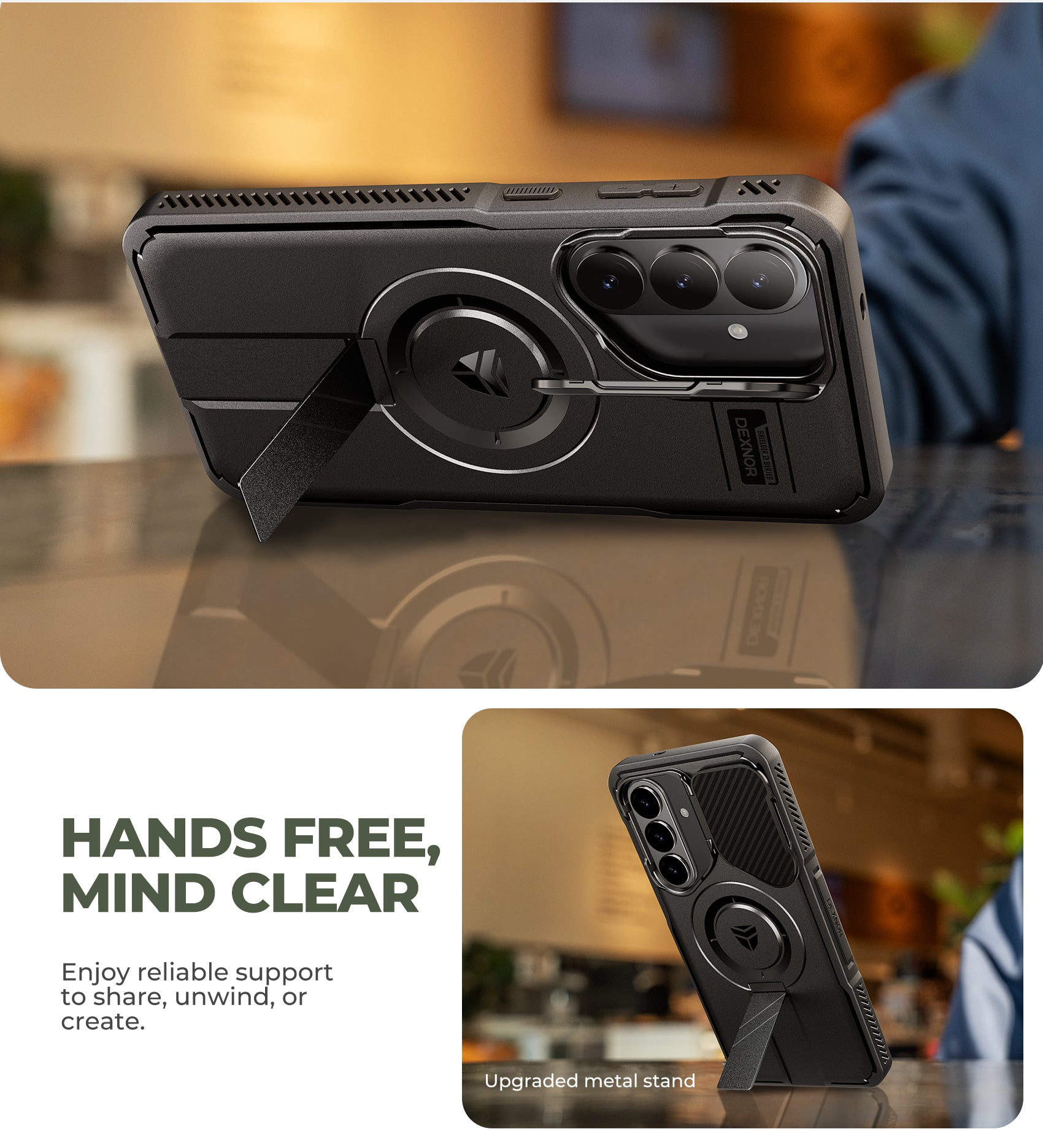 Dexnor Case for Samsung Galaxy S26 Plus with Camera Cover Adjustable Kickstand Screen Protector Compatible with MagSafe Rugged Shockproof Bumper Magnetic Protective Cover 2026