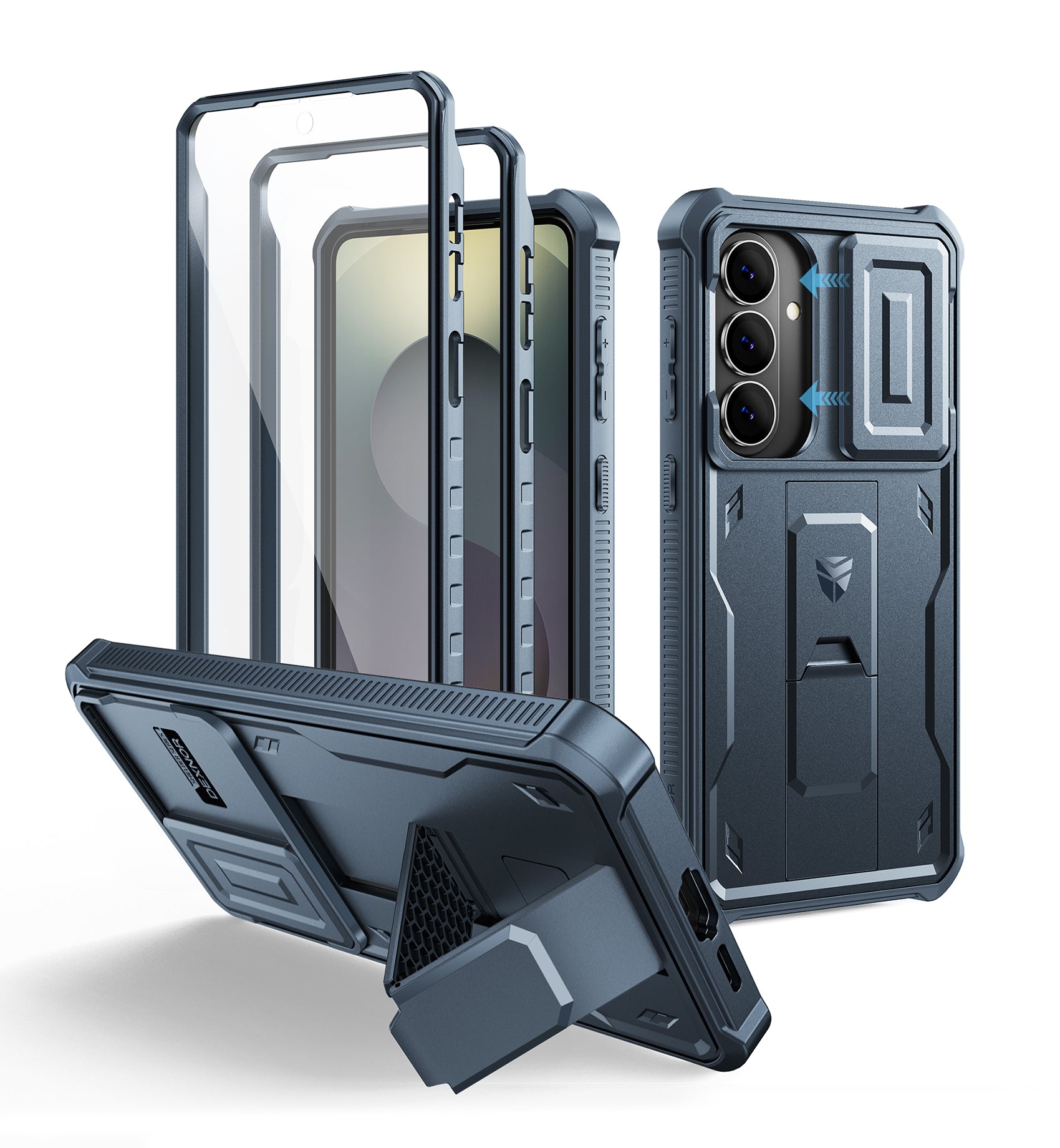 Dexnor Case for Samsung Galaxy S26 Plus with Upgraded Slide Camera Cover 2 Front Frames Built-in Screen Protector Kickstand 2026