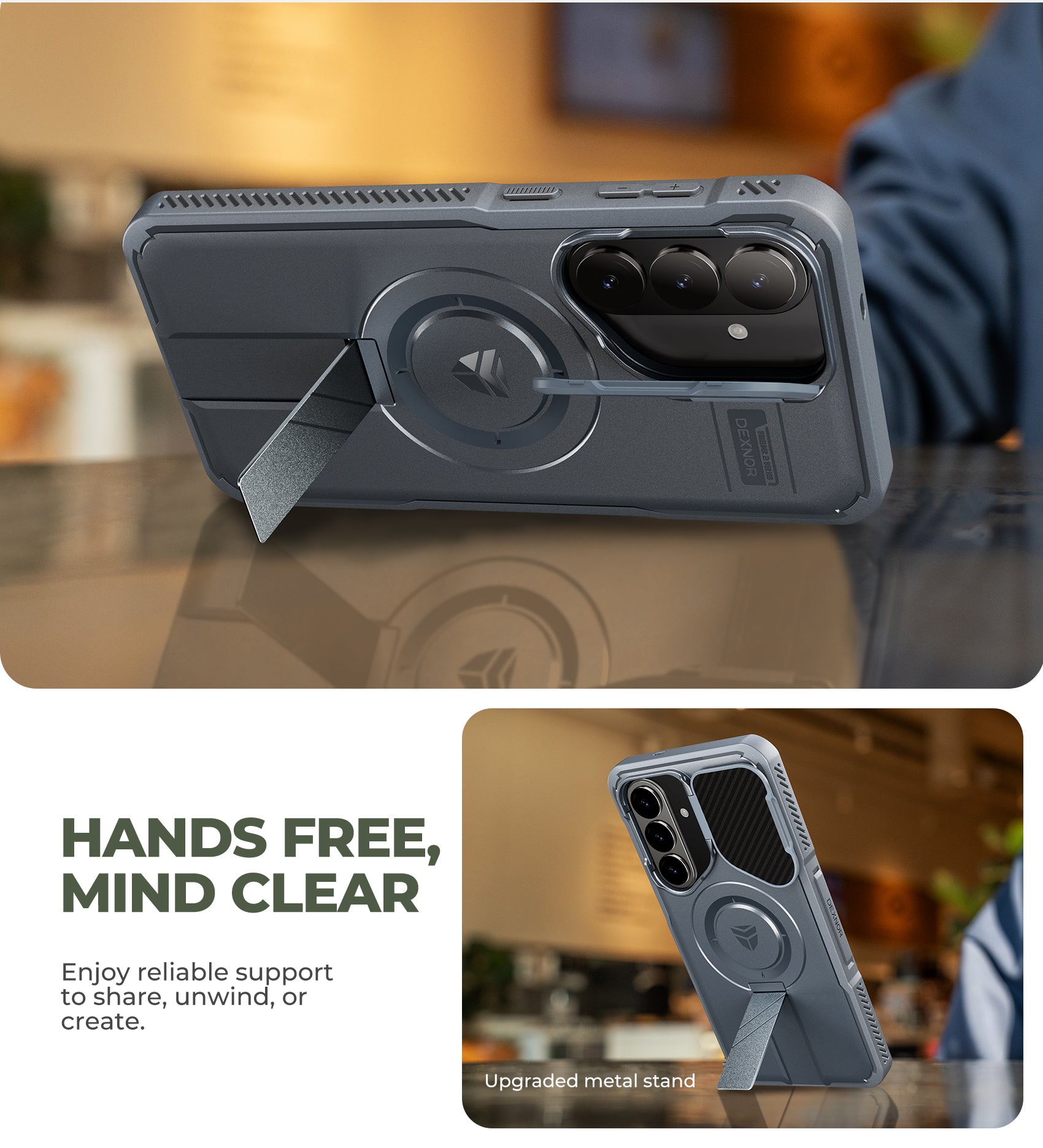 Dexnor Case for Samsung Galaxy S26 Plus with Camera Cover Adjustable Kickstand Screen Protector Compatible with MagSafe Rugged Shockproof Bumper Magnetic Protective Cover 2026