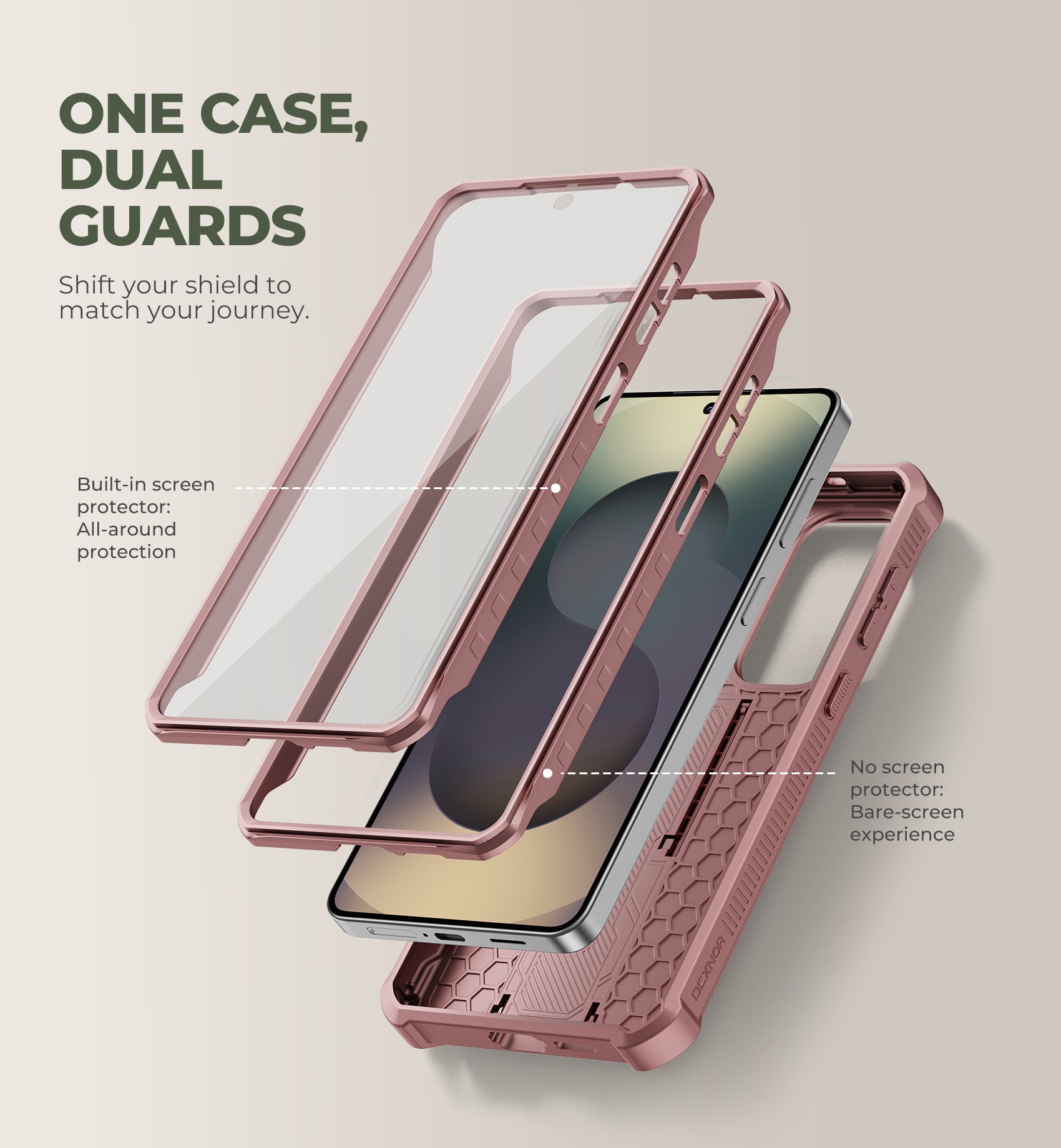 Dexnor Case for Samsung Galaxy S26 Plus with Upgraded Slide Camera Cover 2 Front Frames Built-in Screen Protector Kickstand 2026