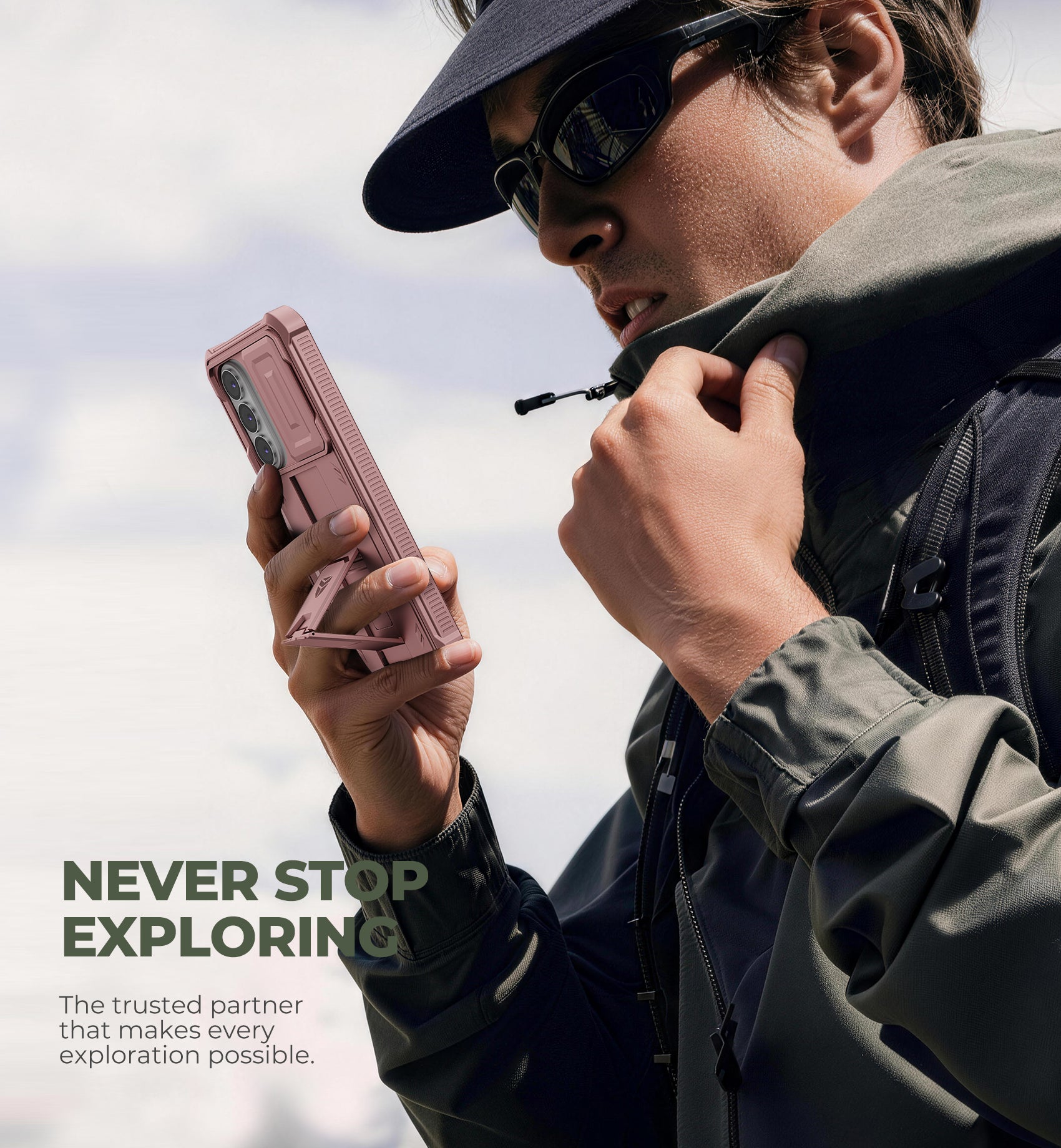 Dexnor Case for Samsung Galaxy S26 Plus with Upgraded Slide Camera Cover 2 Front Frames Built-in Screen Protector Kickstand 2026