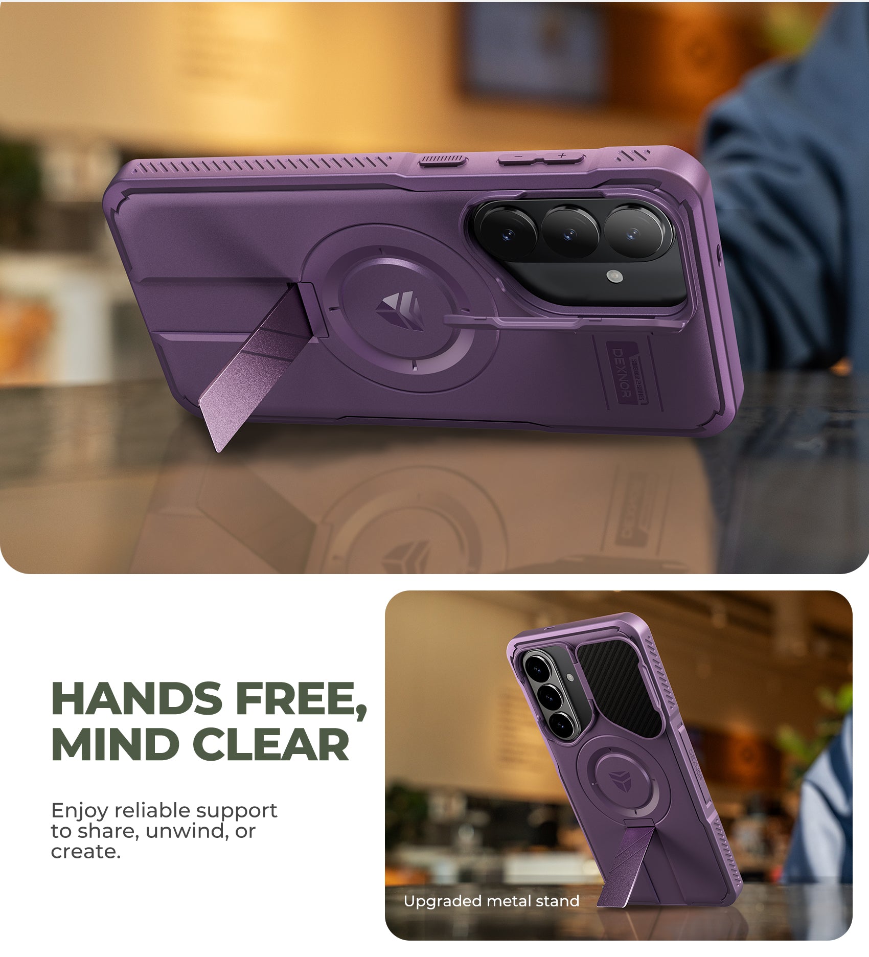 Dexnor Case for Samsung Galaxy S26 Plus with Camera Cover Adjustable Kickstand Screen Protector Compatible with MagSafe Rugged Shockproof Bumper Magnetic Protective Cover 2026