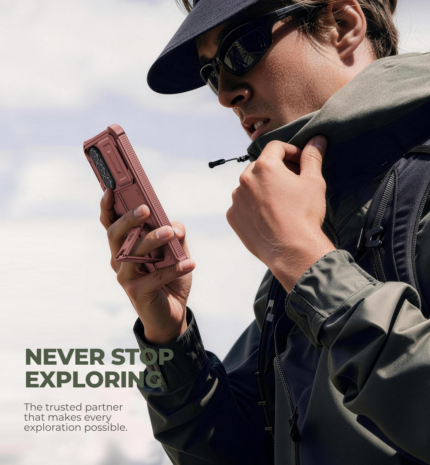 Dexnor Case for Samsung Galaxy S26 Plus with Upgraded Slide Camera Cover 2 Front Frames Built-in Screen Protector Kickstand 2026