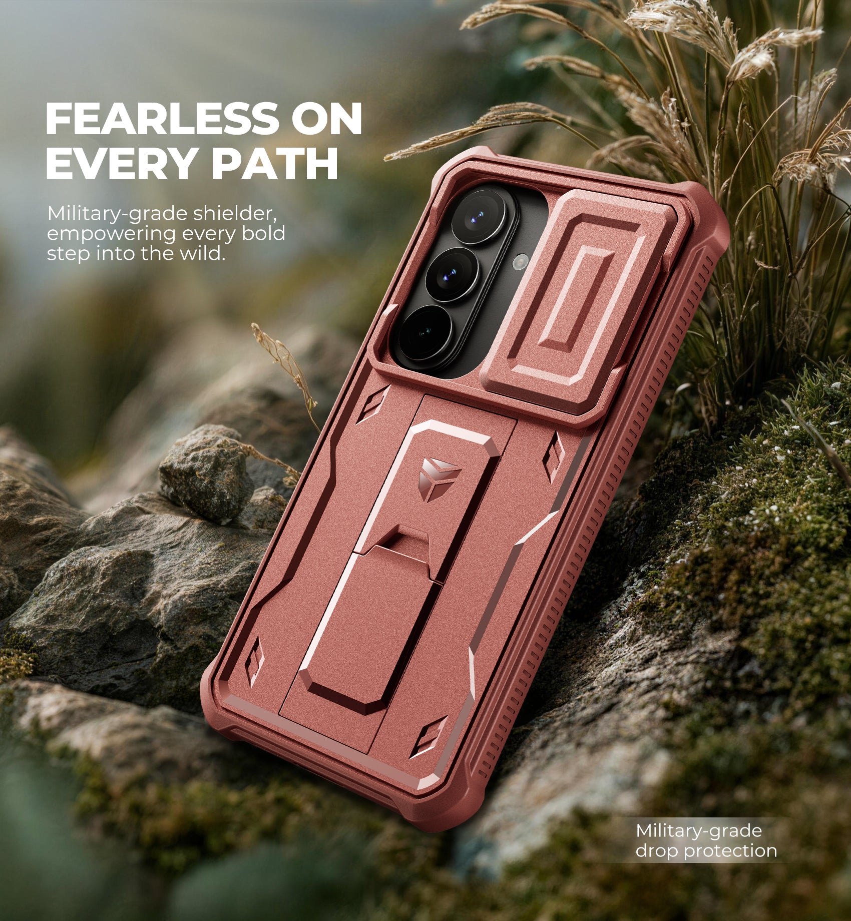 Dexnor Case for Samsung Galaxy S26 with Upgraded Slide Camera Cover 2 Front Frames Built-in Screen Protector Kickstand Heavy-Duty Rugged Case Full-Body Protective Cover 2026