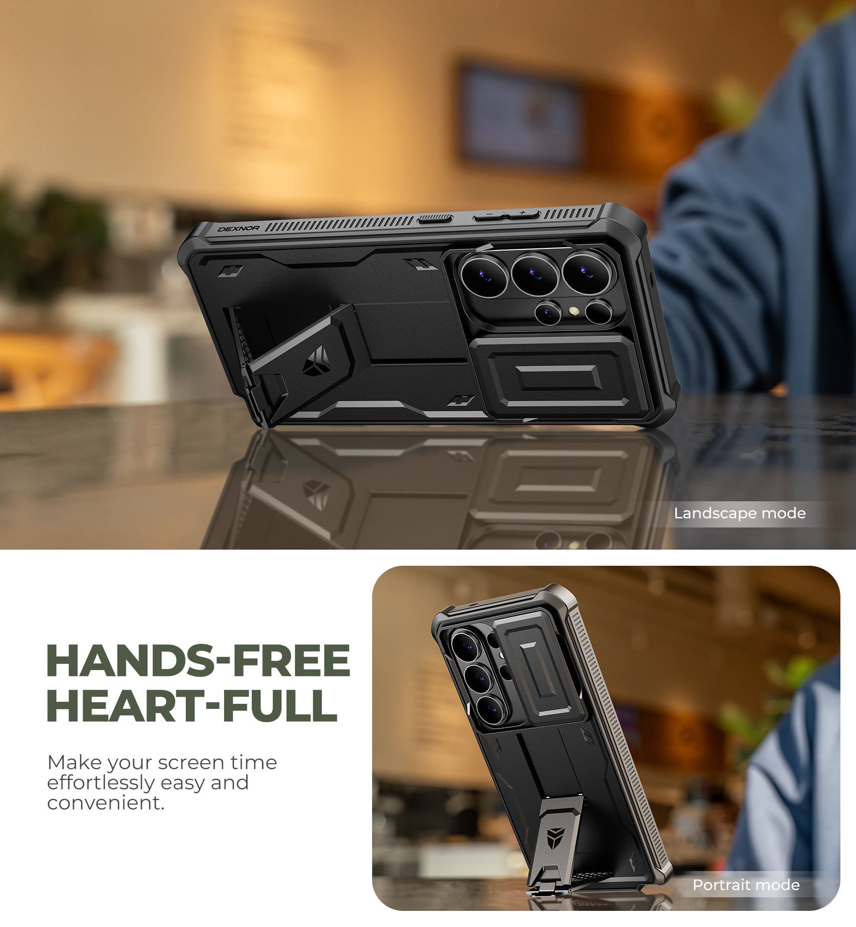 Dexnor Case for Samsung Galaxy S26 Ultra with Upgraded Slide Camera Cover 2 Front Frames Built-in Screen Protector Kickstand