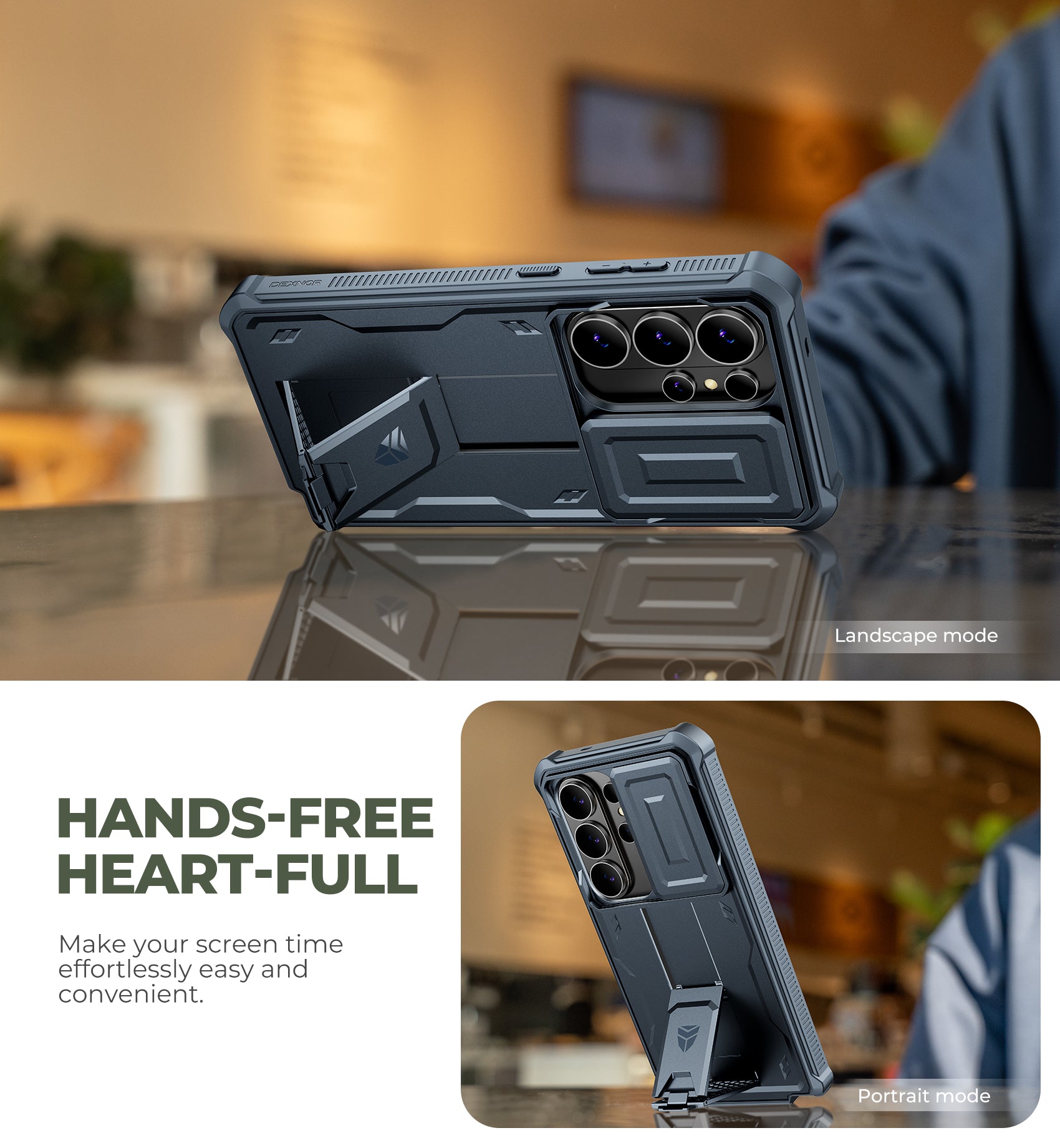 Dexnor Case for Samsung Galaxy S26 Ultra with Upgraded Slide Camera Cover 2 Front Frames Built-in Screen Protector Kickstand