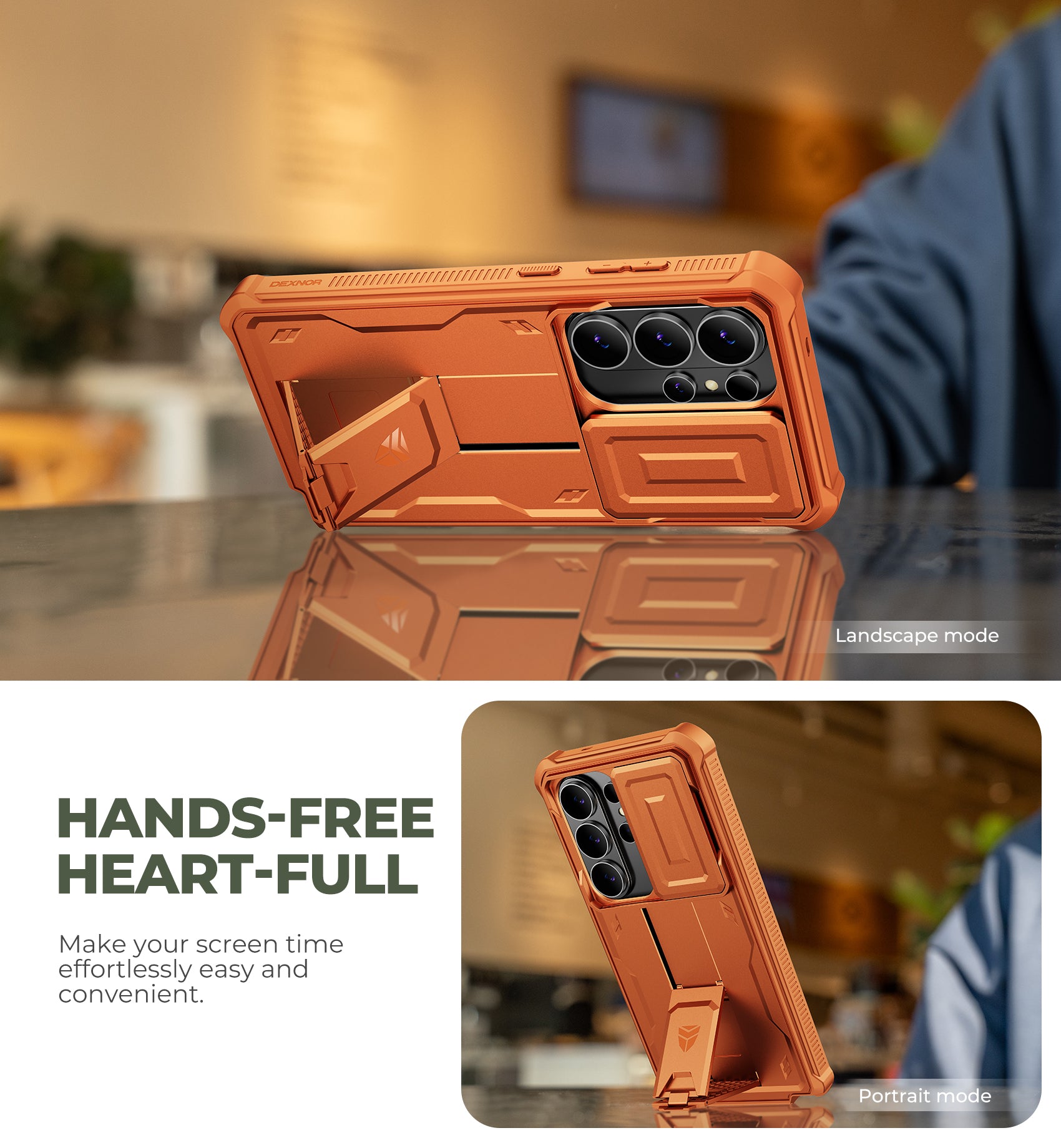 Dexnor Case for Samsung Galaxy S26 Ultra with Upgraded Slide Camera Cover 2 Front Frames Built-in Screen Protector Kickstand