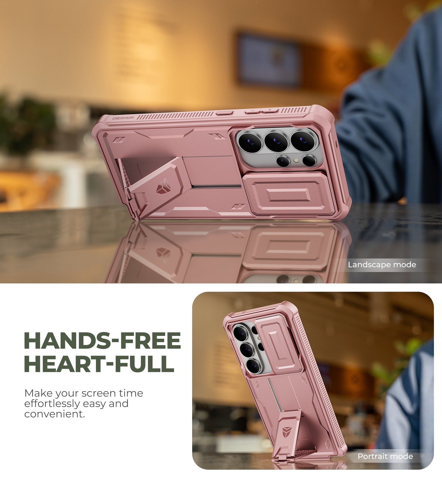 Dexnor Case for Samsung Galaxy S26 Ultra with Upgraded Slide Camera Cover 2 Front Frames Built-in Screen Protector Kickstand