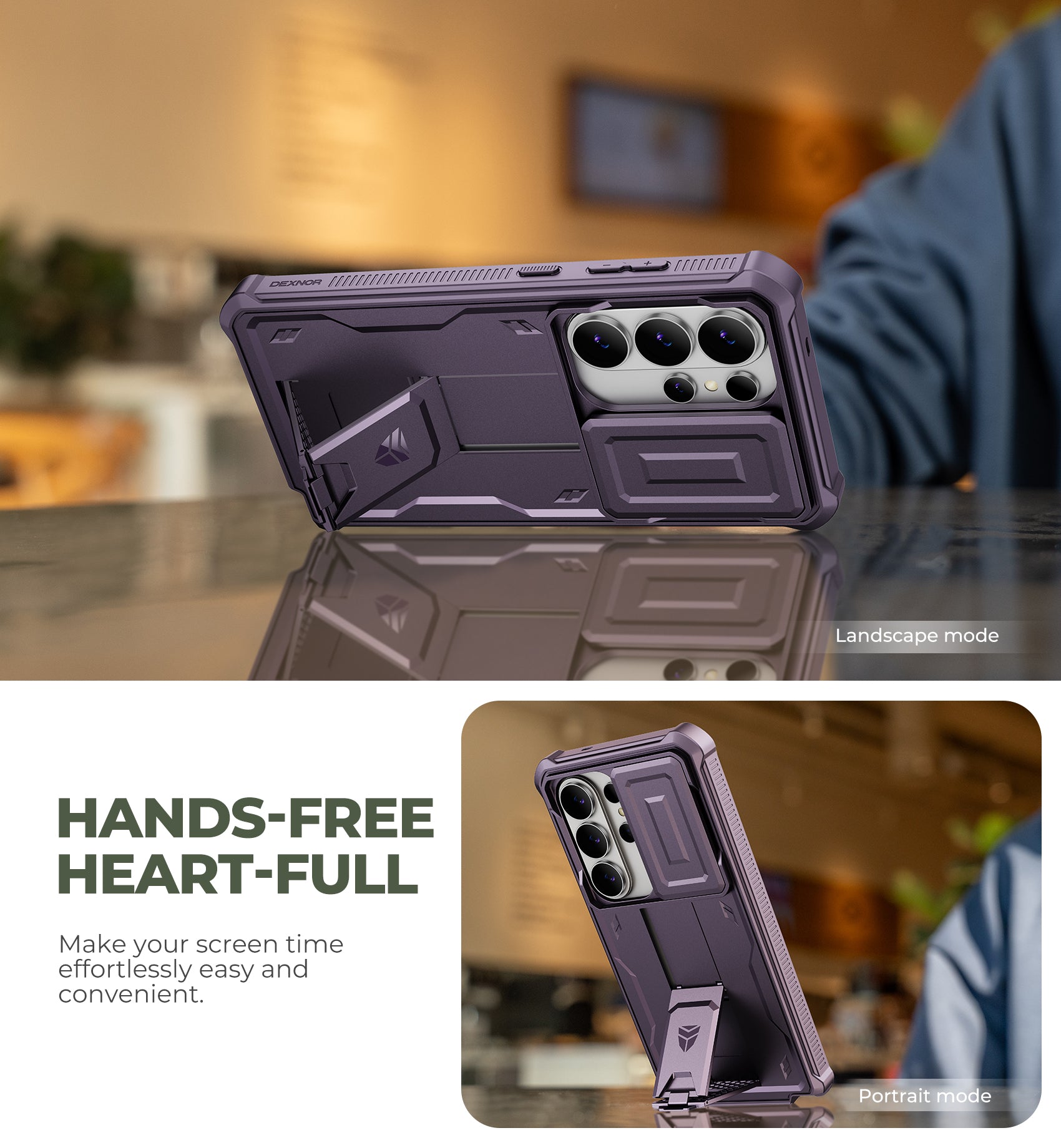 Dexnor Case for Samsung Galaxy S26 Ultra with Upgraded Slide Camera Cover 2 Front Frames Built-in Screen Protector Kickstand