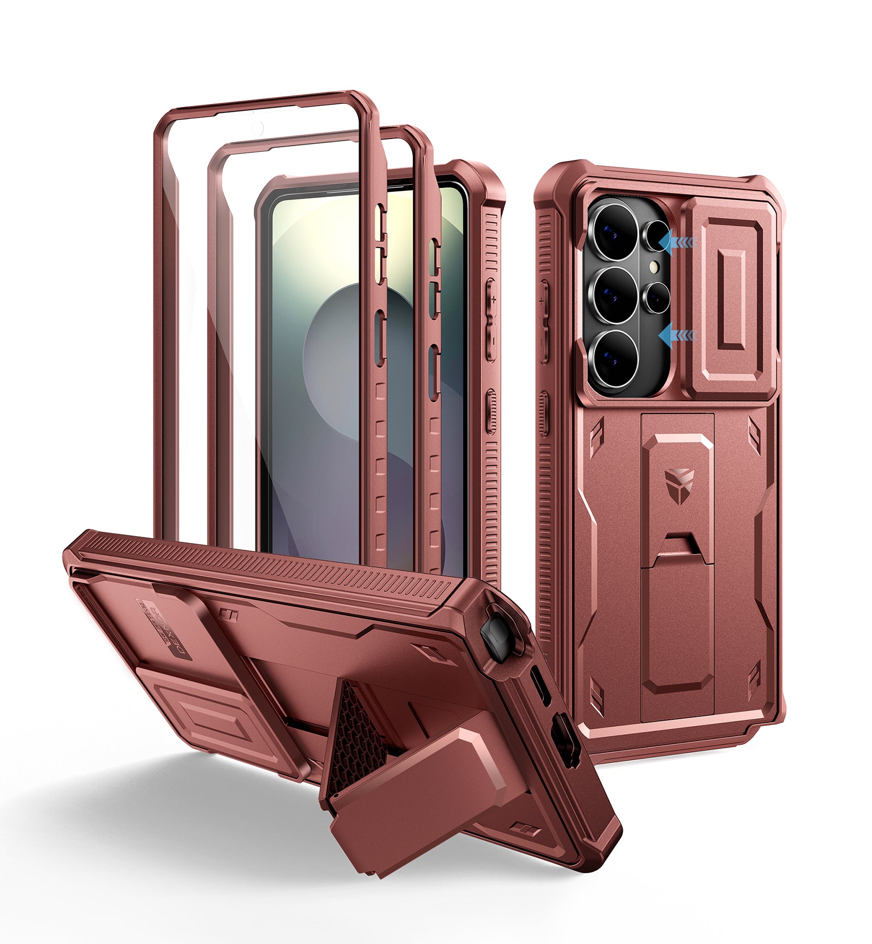 Dexnor Case for Samsung Galaxy S26 Ultra with Upgraded Slide Camera Cover 2 Front Frames Built-in Screen Protector Kickstand