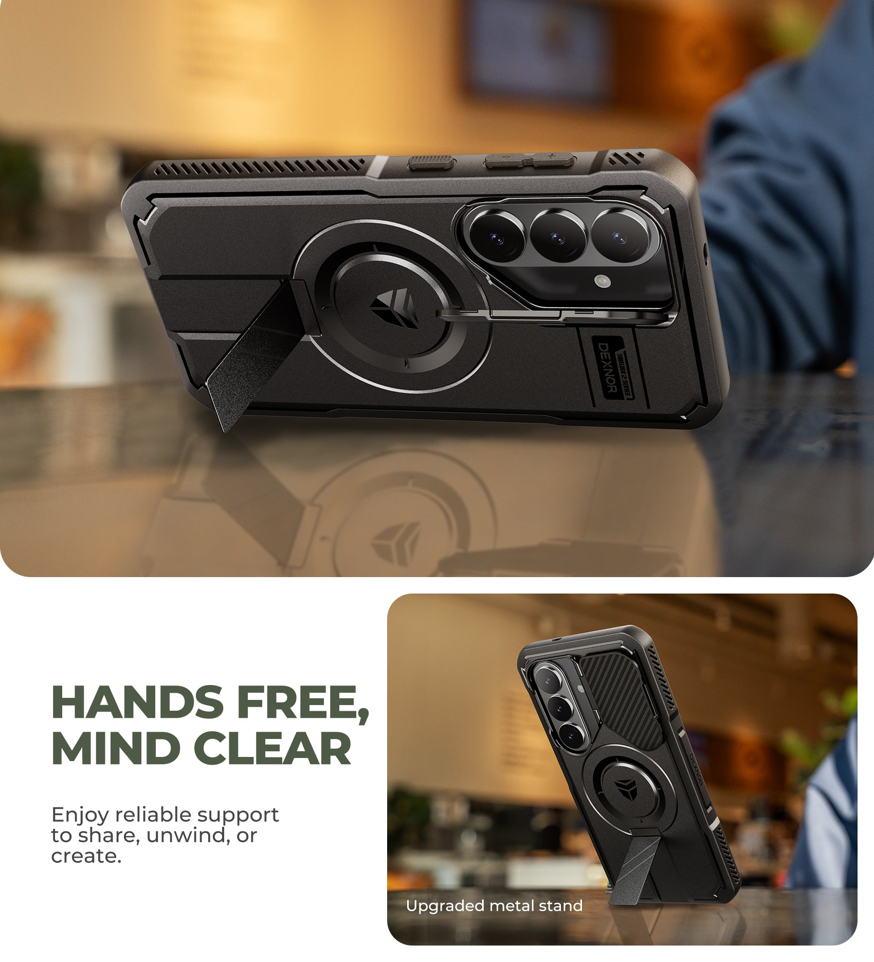 Dexnor Case for Samsung Galaxy S26 with Camera Cover Adjustable Kickstand Screen Protector Compatible with MagSafe Rugged Shockproof Magnetic Protective Cover 2026 6.3 Inch