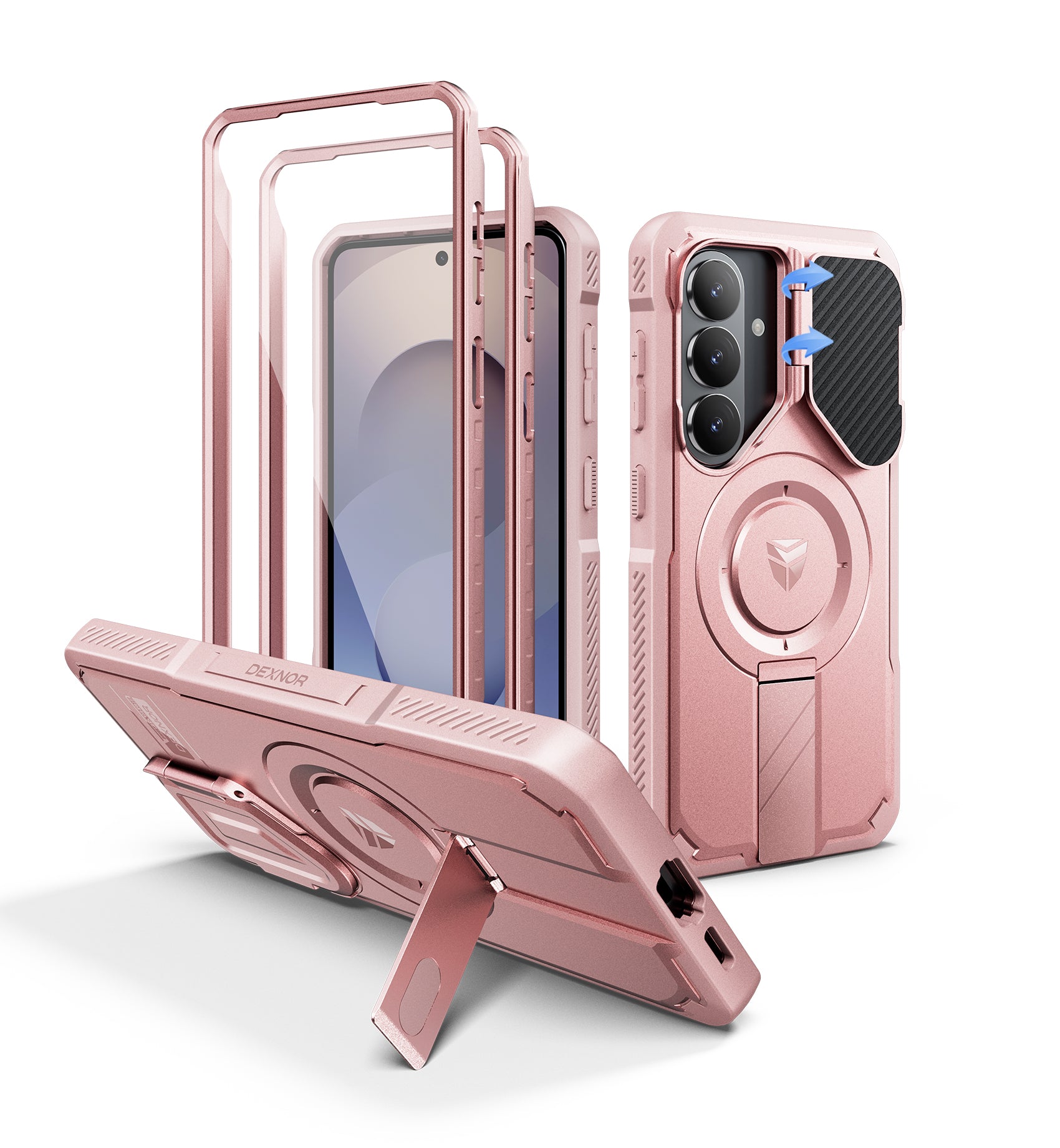 Dexnor Case for Samsung Galaxy S26 with Camera Cover Adjustable Kickstand Screen Protector Compatible with MagSafe Rugged Shockproof Magnetic Protective Cover 2026 6.3 Inch