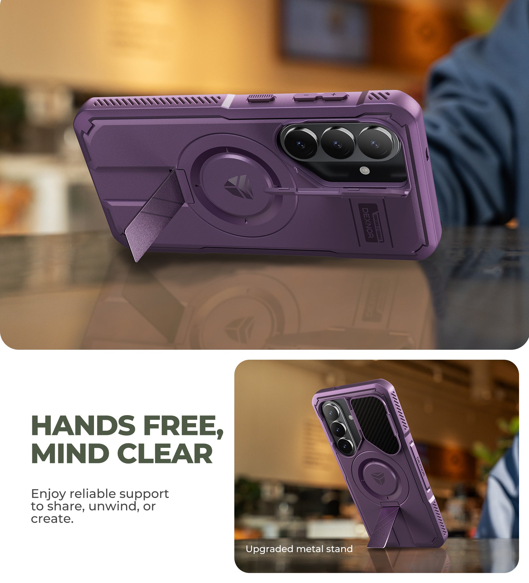 Dexnor Case for Samsung Galaxy S26 with Camera Cover Adjustable Kickstand Screen Protector Compatible with MagSafe Rugged Shockproof Magnetic Protective Cover 2026 6.3 Inch