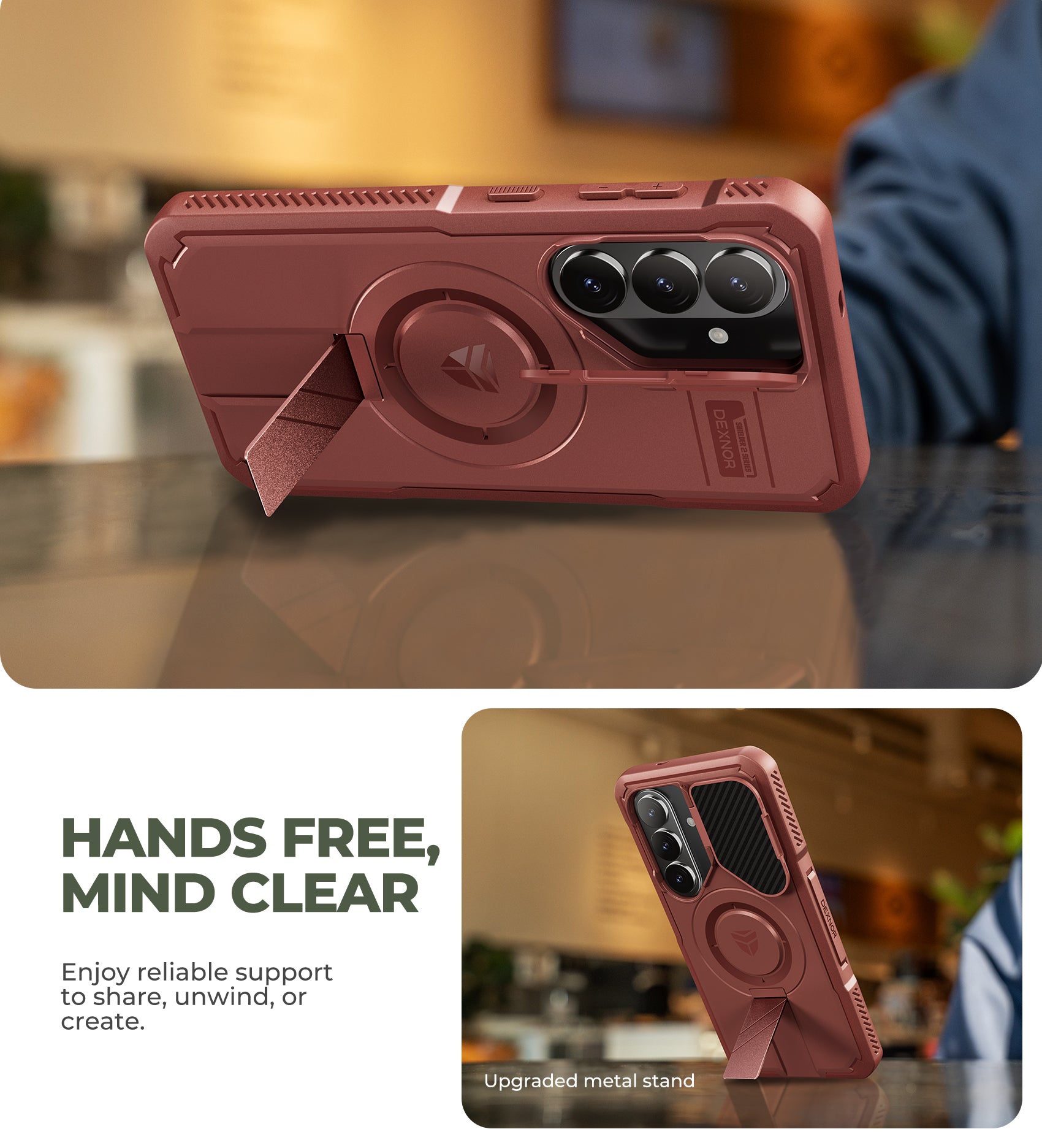 Dexnor Case for Samsung Galaxy S26 with Camera Cover Adjustable Kickstand Screen Protector Compatible with MagSafe Rugged Shockproof Magnetic Protective Cover 2026 6.3 Inch