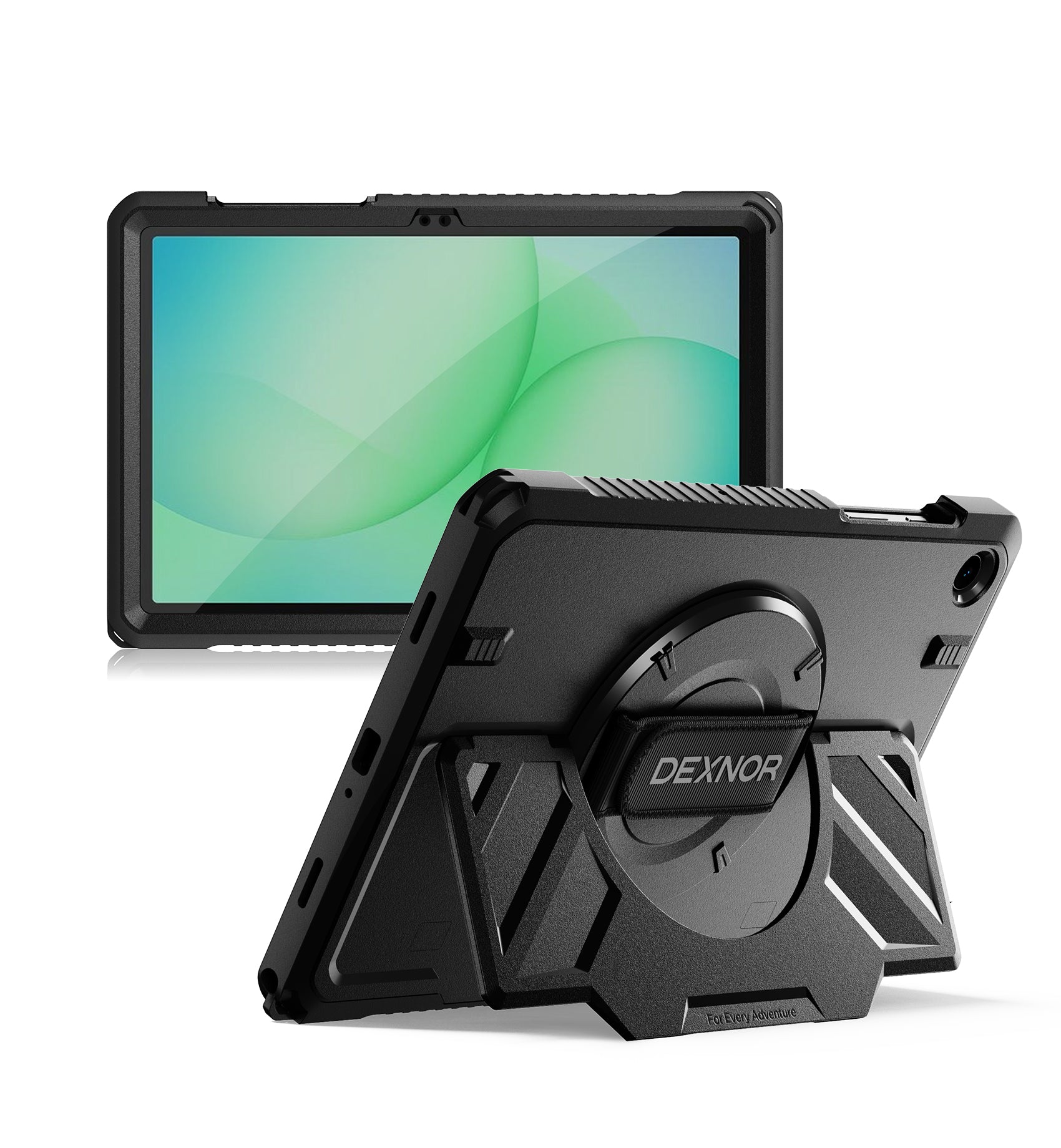 Dexnor Case for Samsung Galaxy Tab A11 Plus 11 inch 2025 Rugged Protective Case with 360° Rotating Hand Strap Large Steady Stand Screen Protector Shockproof Full-Body Bumper Cover