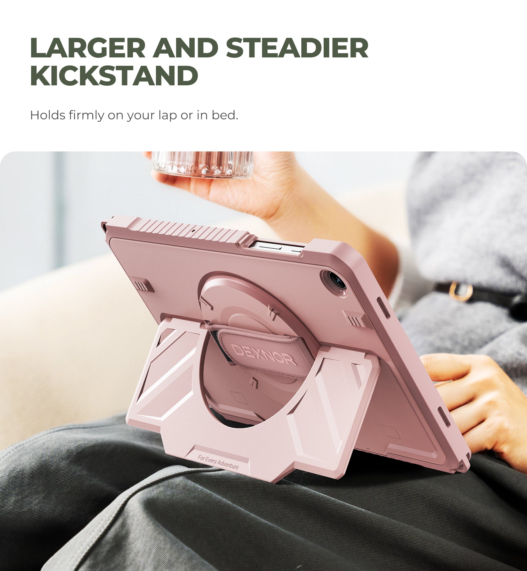 Dexnor Case for Samsung Galaxy Tab A11 Plus 11 inch 2025 Rugged Protective Case with 360° Rotating Hand Strap Large Steady Stand Screen Protector Shockproof Full-Body Bumper Cover