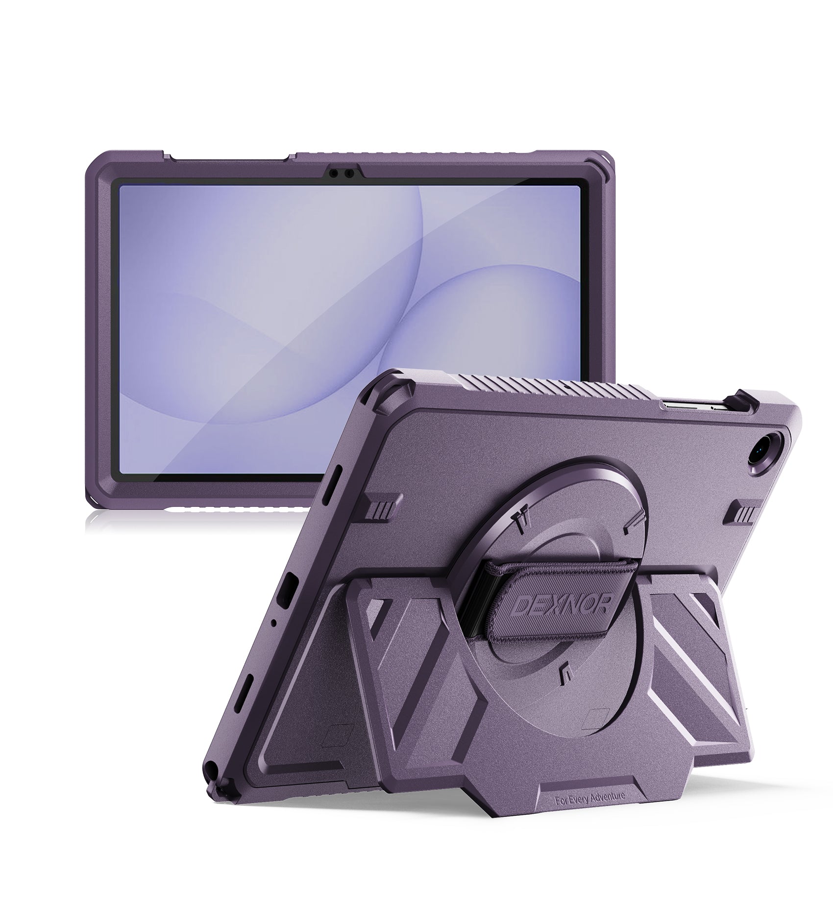 Dexnor Case for Samsung Galaxy Tab A11 Plus 11 inch 2025 Rugged Protective Case with 360° Rotating Hand Strap Large Steady Stand Screen Protector Shockproof Full-Body Bumper Cover