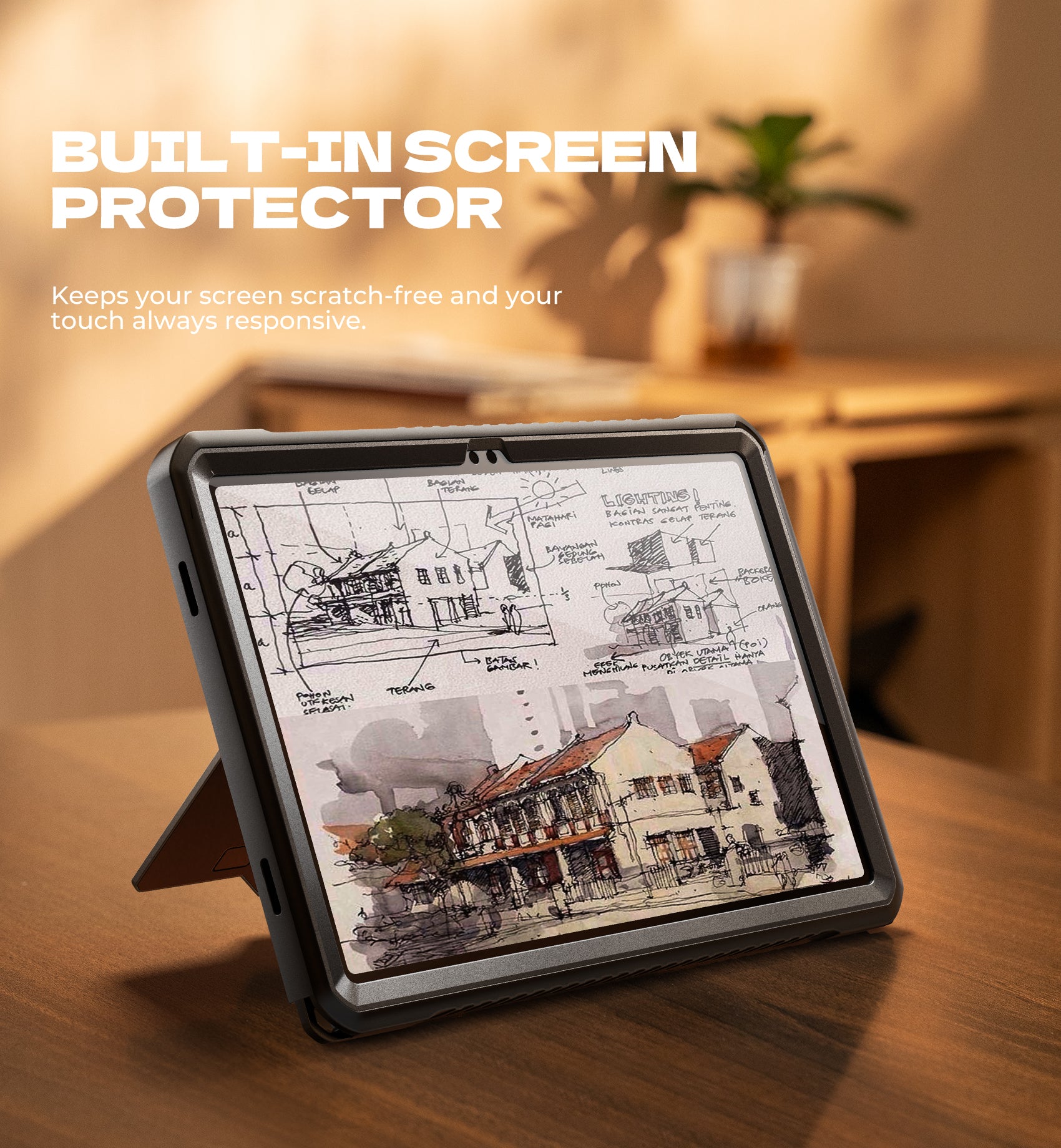 Dexnor Case for Samsung Galaxy Tab A9 Plus 11 inch Rugged Protective with 360° Rotating Hand Strap Large Steady Stand Screen Protector Shockproof Full-Body Bumper Cover