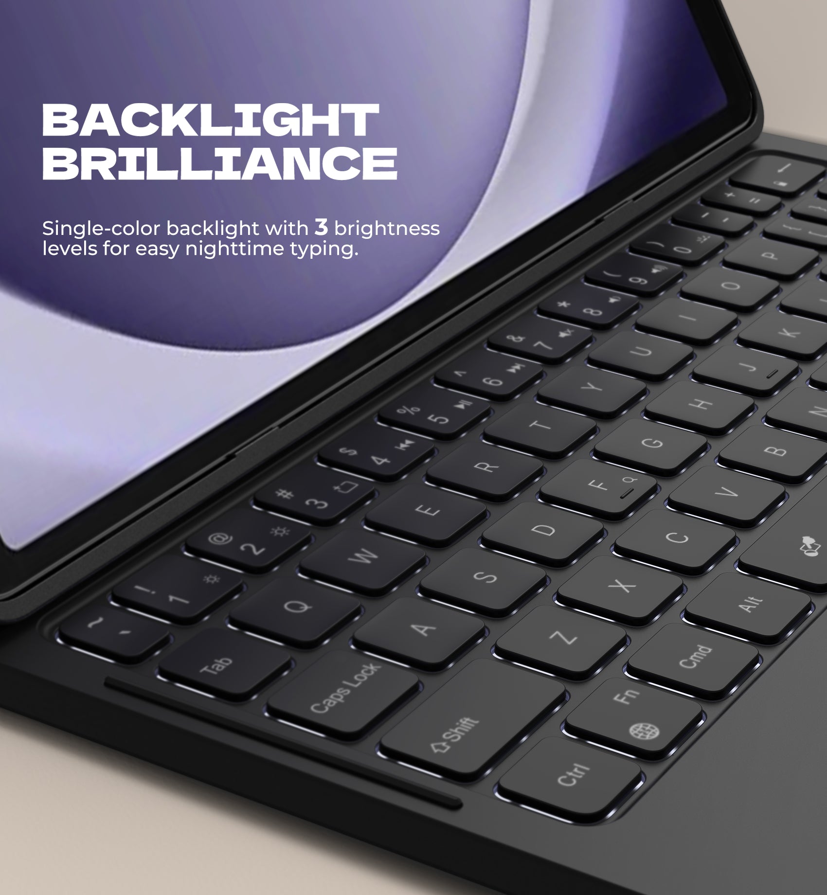 Dexnor Case for Samsung Galaxy Tab A9+ Plus 2023 with Keyboard Ultra-Light Magnetic Folio Keyboard Cover Multi-Touch Trackpad Backlit Stylus Holder