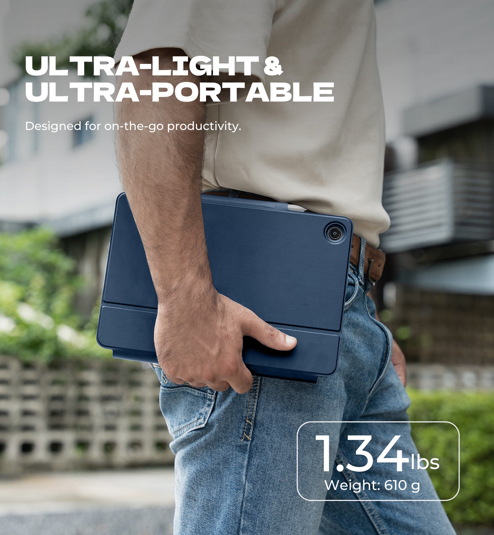 Dexnor Case for Samsung Galaxy Tab A9+ Plus 2023 with Keyboard Ultra-Light Magnetic Folio Keyboard Cover Multi-Touch Trackpad Backlit Stylus Holder