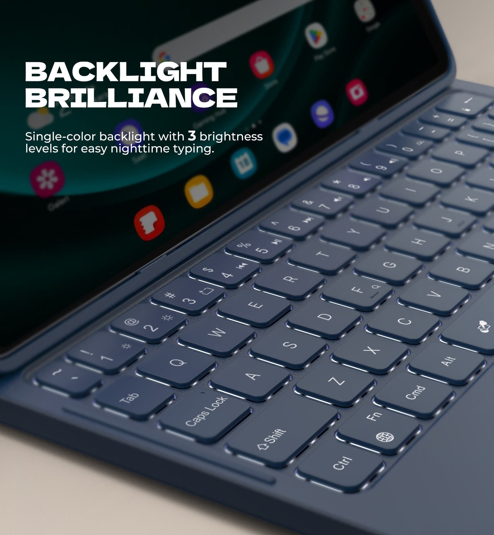 Dexnor Case for Samsung Galaxy Tab A9+ Plus 2023 with Keyboard Ultra-Light Magnetic Folio Keyboard Cover Multi-Touch Trackpad Backlit Stylus Holder