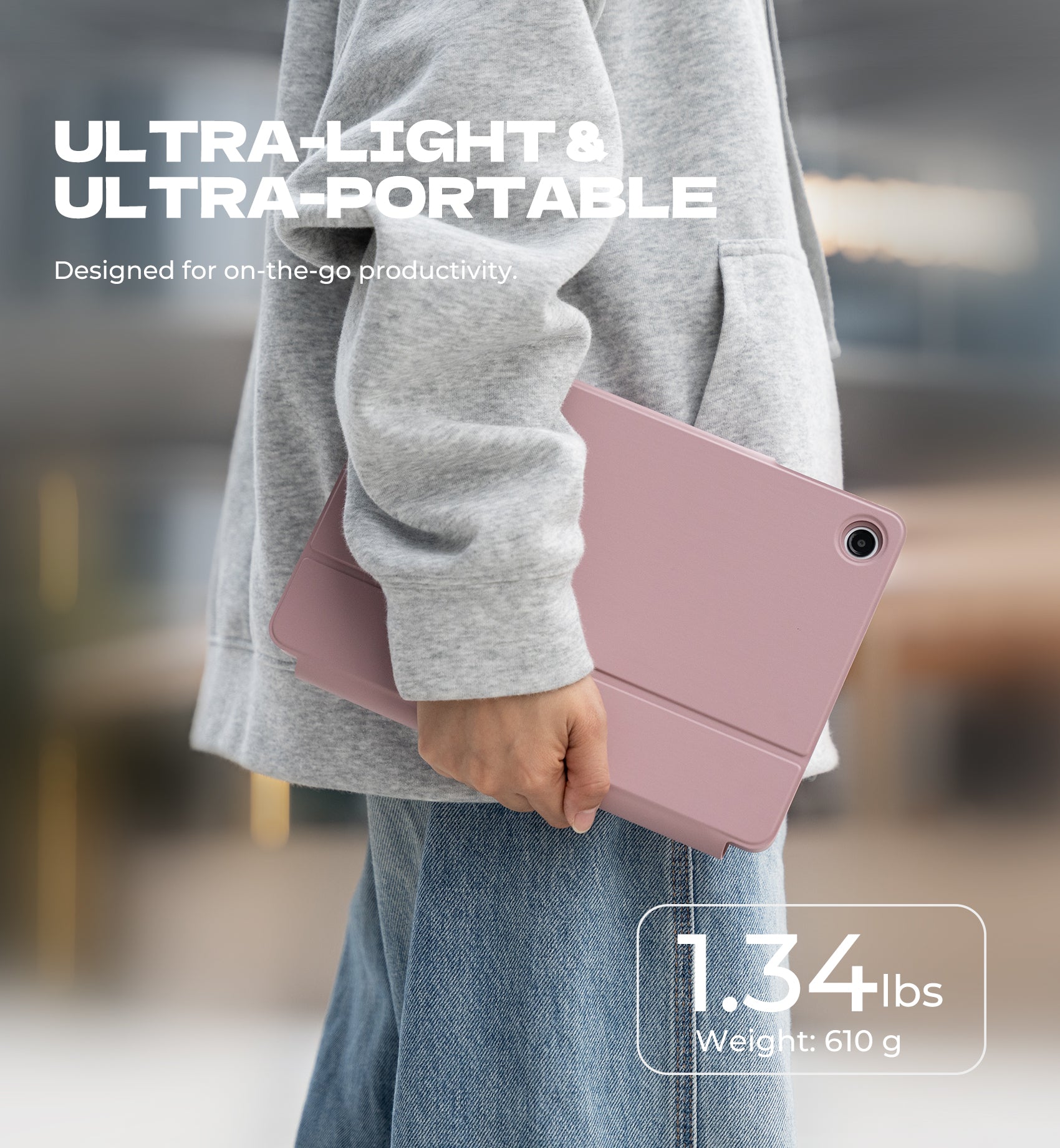 Dexnor Case for Samsung Galaxy Tab A9+ Plus 2023 with Keyboard Ultra-Light Magnetic Folio Keyboard Cover Multi-Touch Trackpad Backlit Stylus Holder