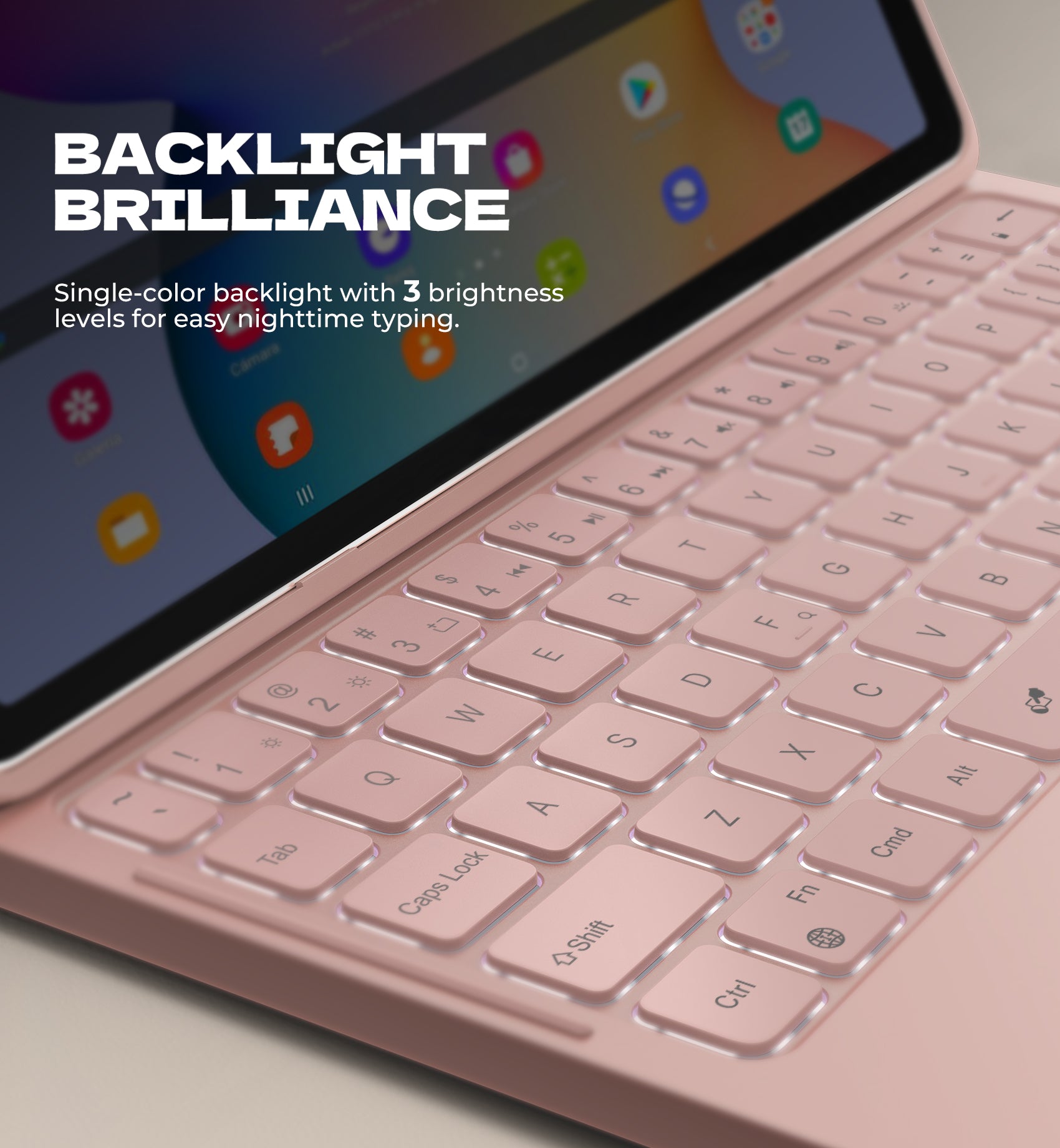 Dexnor Case for Samsung Galaxy Tab A9+ Plus 2023 with Keyboard Ultra-Light Magnetic Folio Keyboard Cover Multi-Touch Trackpad Backlit Stylus Holder