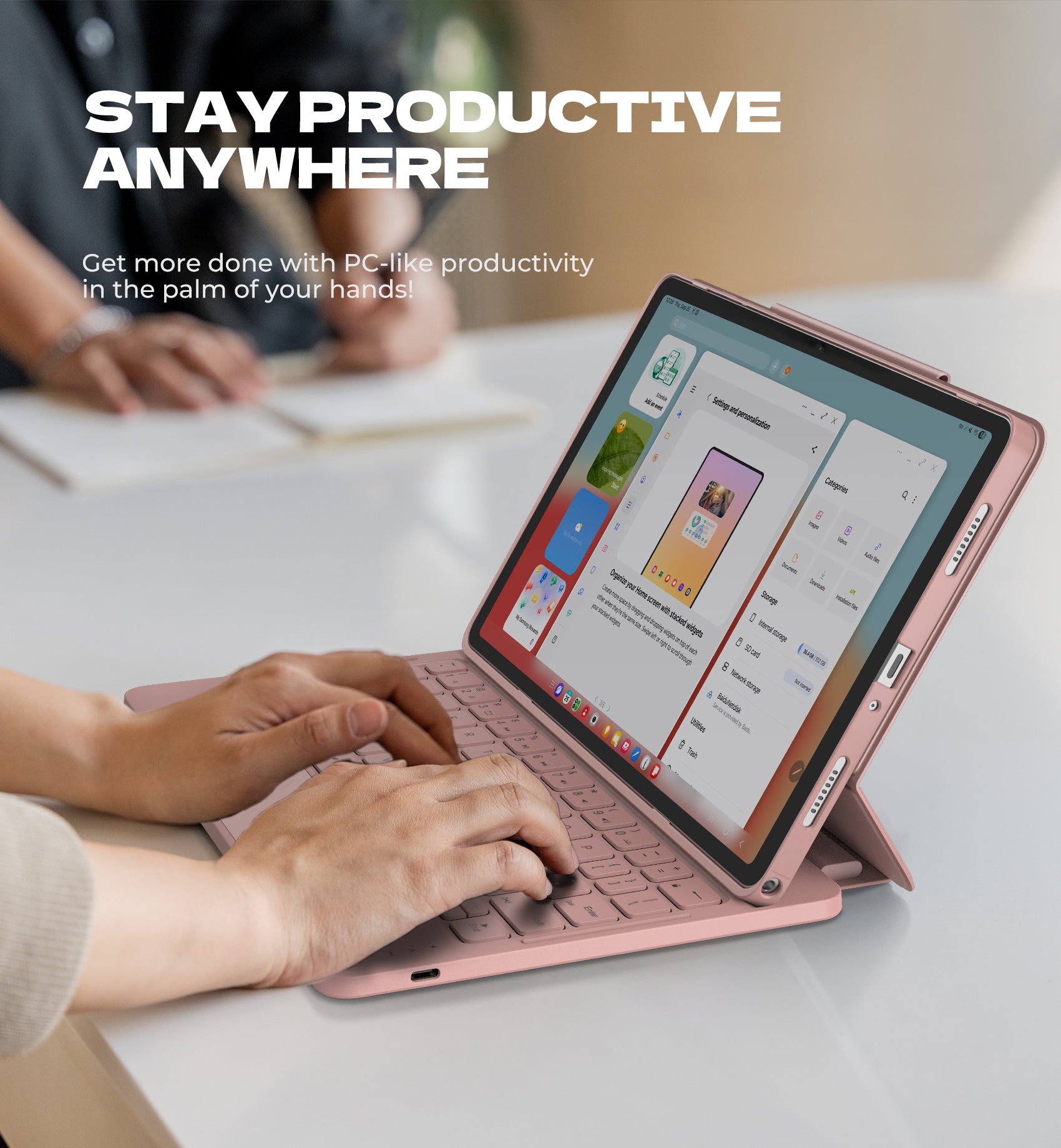 Dexnor Case for Samsung Galaxy Tab A9+ Plus 2023 with Keyboard Ultra-Light Magnetic Folio Keyboard Cover Multi-Touch Trackpad Backlit Stylus Holder